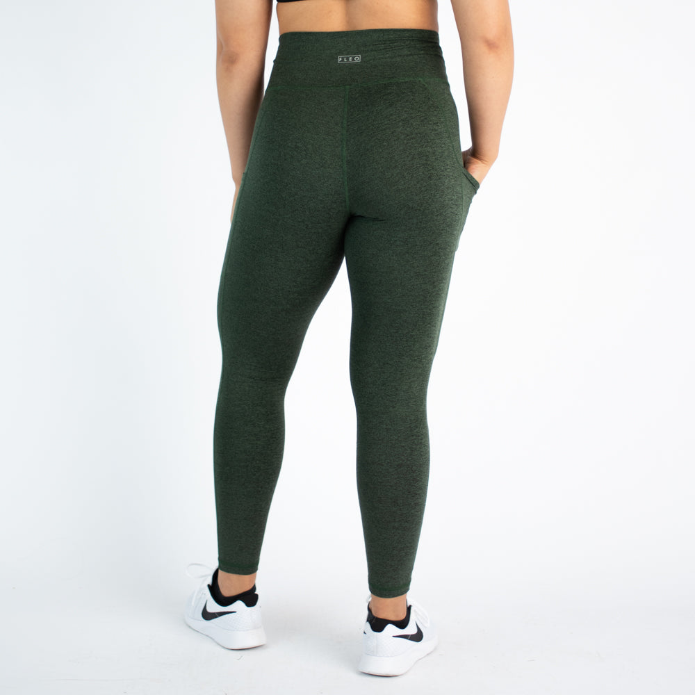 FLEO - Reverie Pocket Leggings 25" - High Rise - Leggings - LEG-REV-B-HNTGR-4