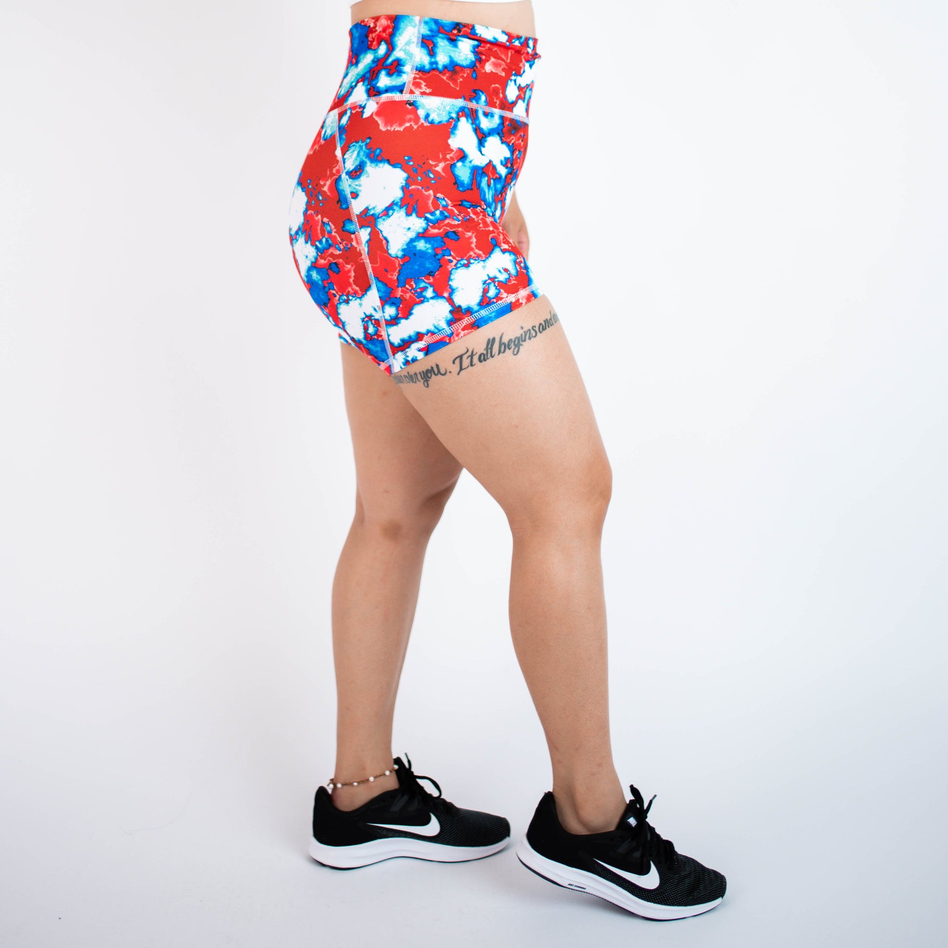 FLEO - True High Contour Short 4" - Higher Rise - Shorts - RWB-marble-8