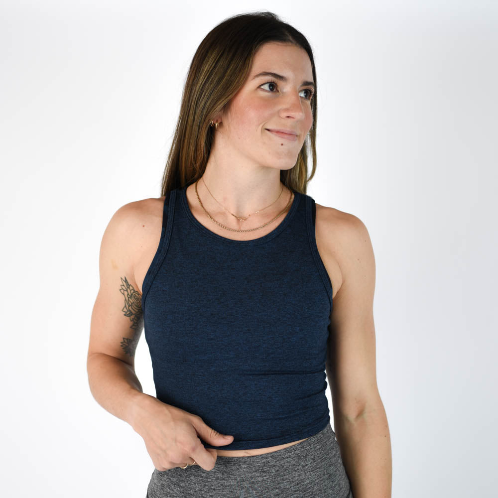 FLEO - Tempo Crop Tank - Fitted - Tank - TANK-TPCR-B-IRIS-1