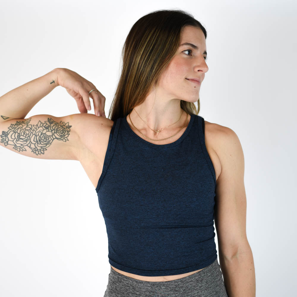FLEO - Tempo Crop Tank - Fitted - Tank - TANK-TPCR-B-IRIS-2