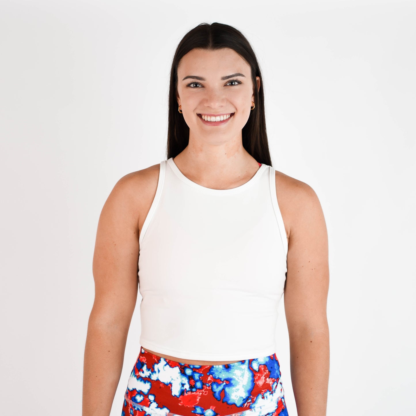 FLEO - Tempo Crop Tank - Fitted - Tank - White-tempo-1