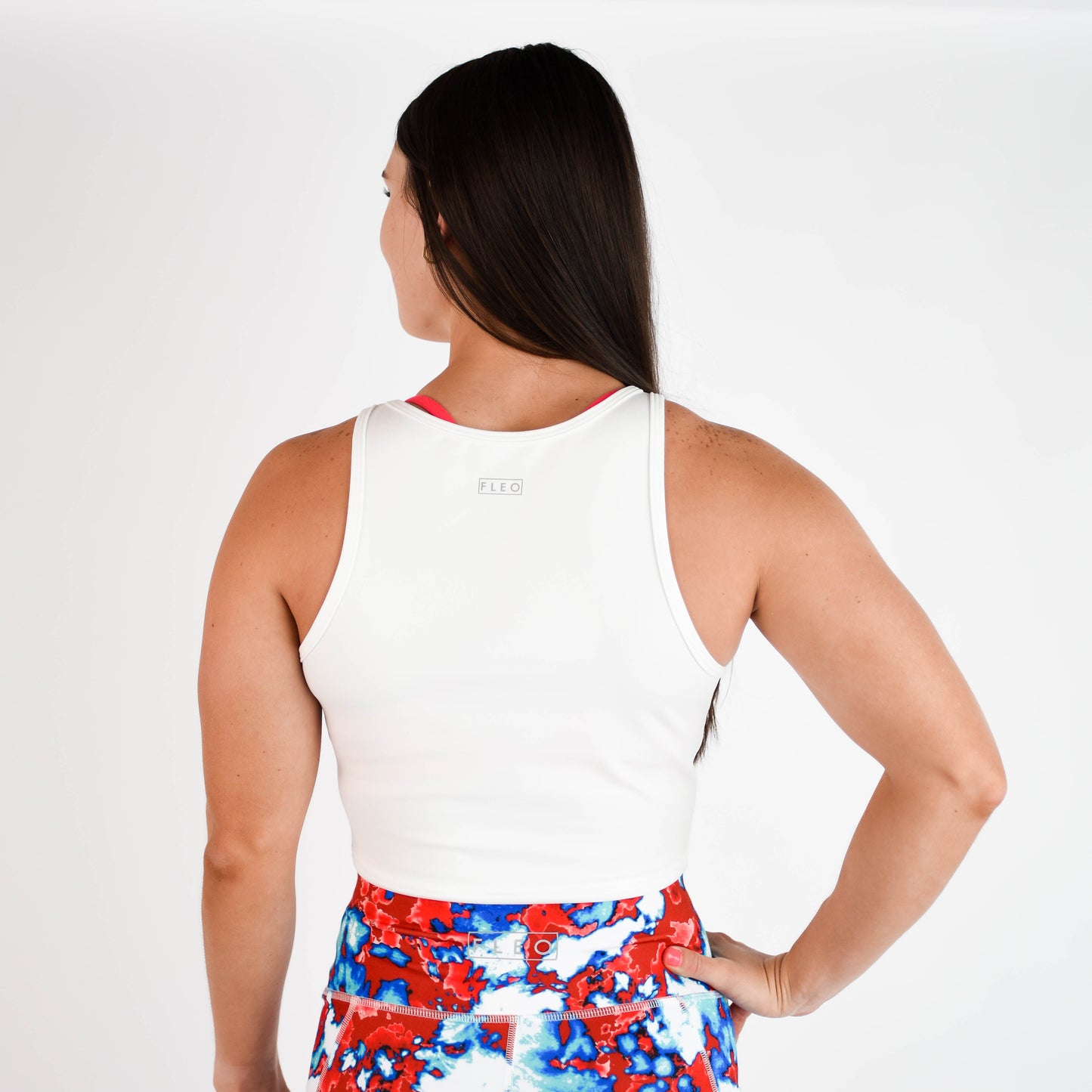 FLEO - Tempo Crop Tank - Fitted - Tank - White-tempo-4