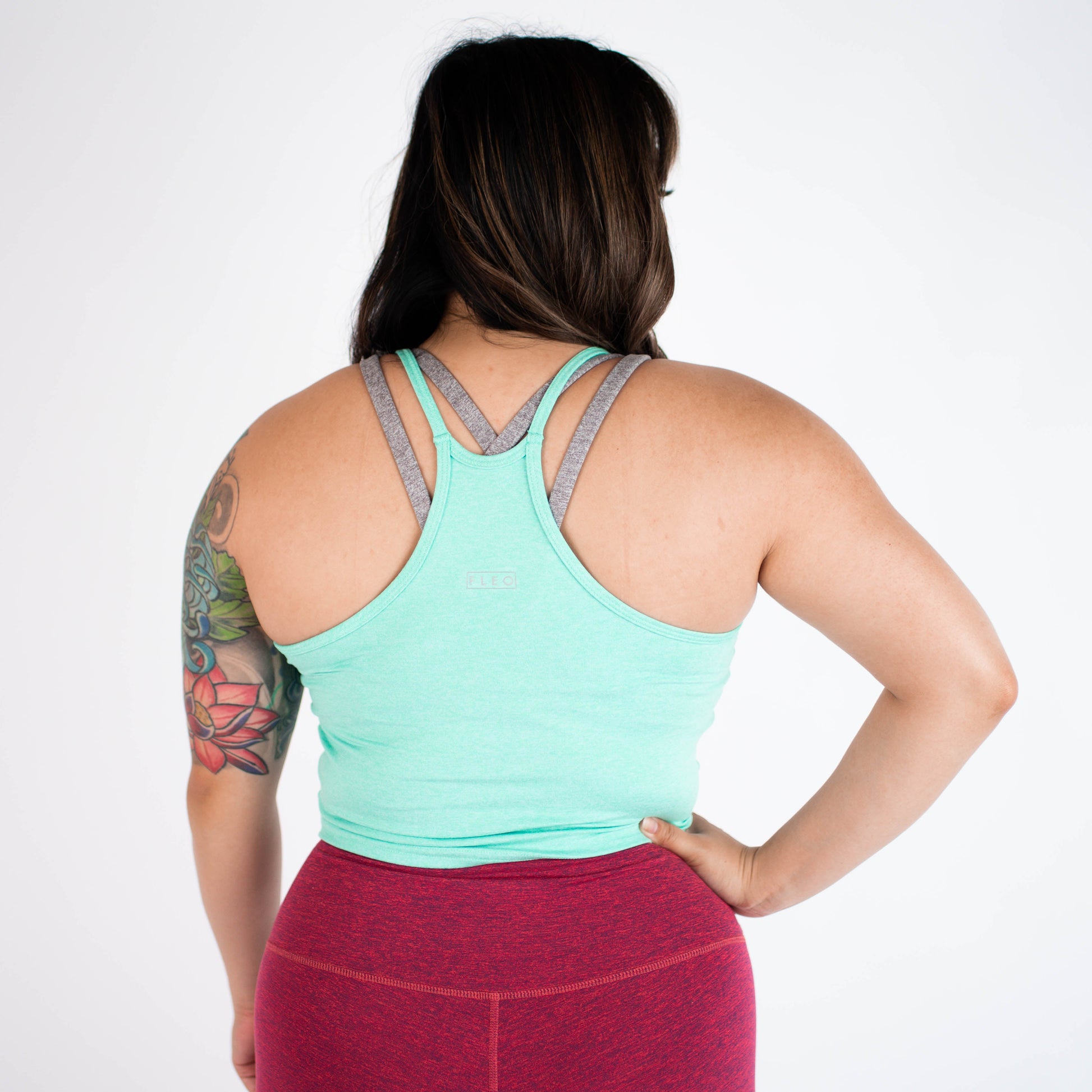 FLEO - Switch Up Crop Tank - Fitted - Tank - biscay-green-10