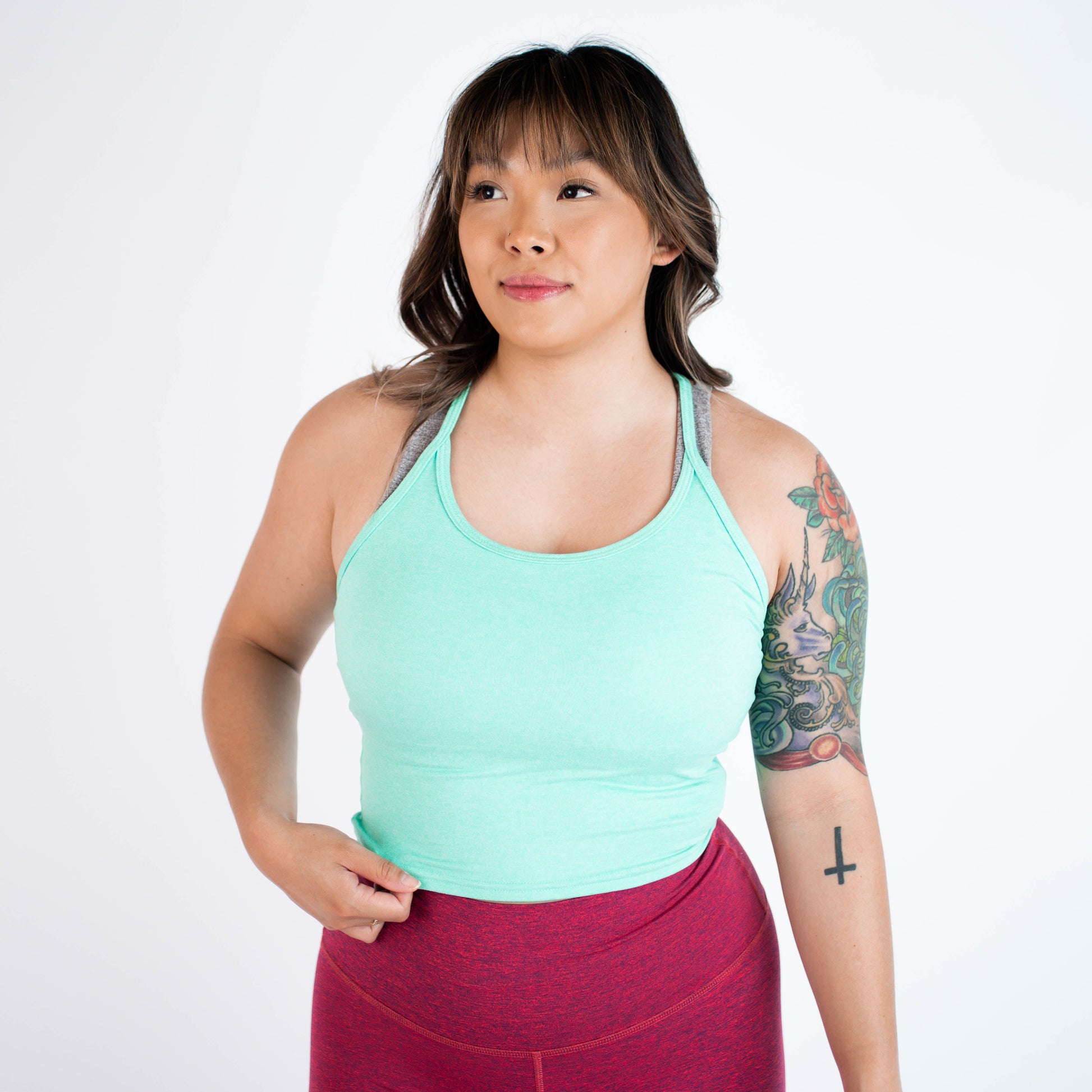 FLEO - Switch Up Crop Tank - Fitted - Tank - biscay-green-8