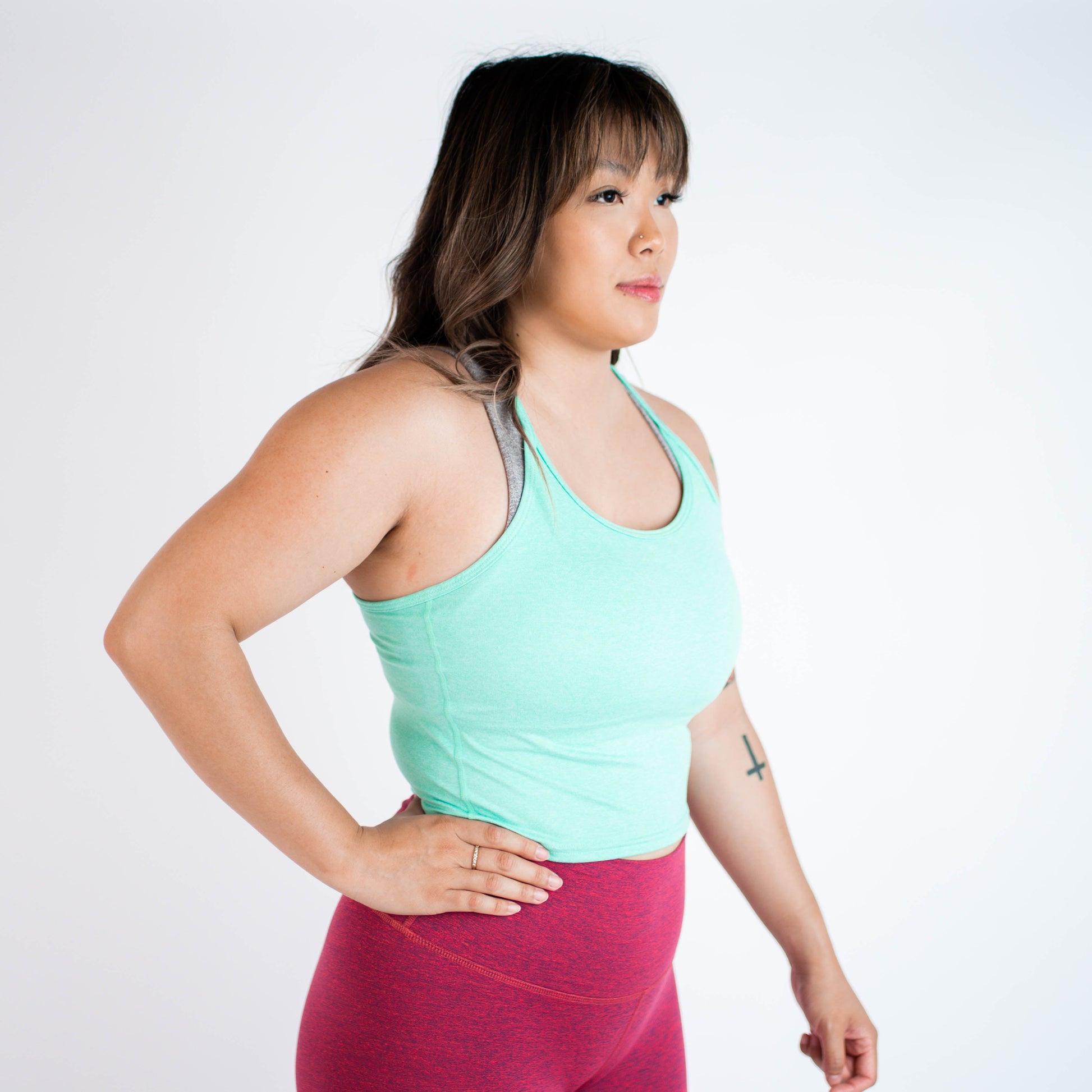 FLEO - Switch Up Crop Tank - Fitted - Tank - biscay-green-9