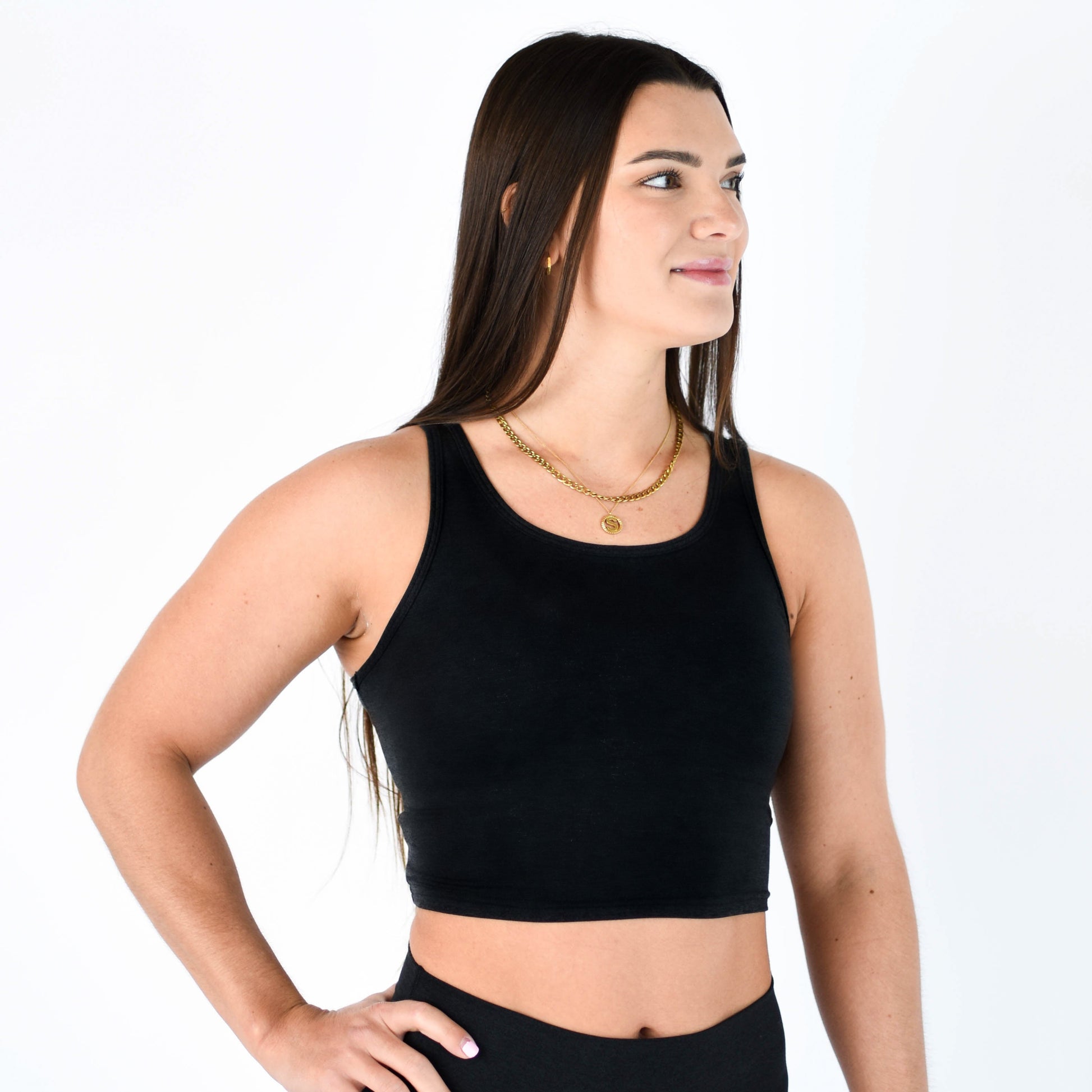 FLEO - Breeze Crop Tank - Fitted - Tank - black-breeze-2_0e3fc040-1cb1-4df1-980b-7987072e5bd7