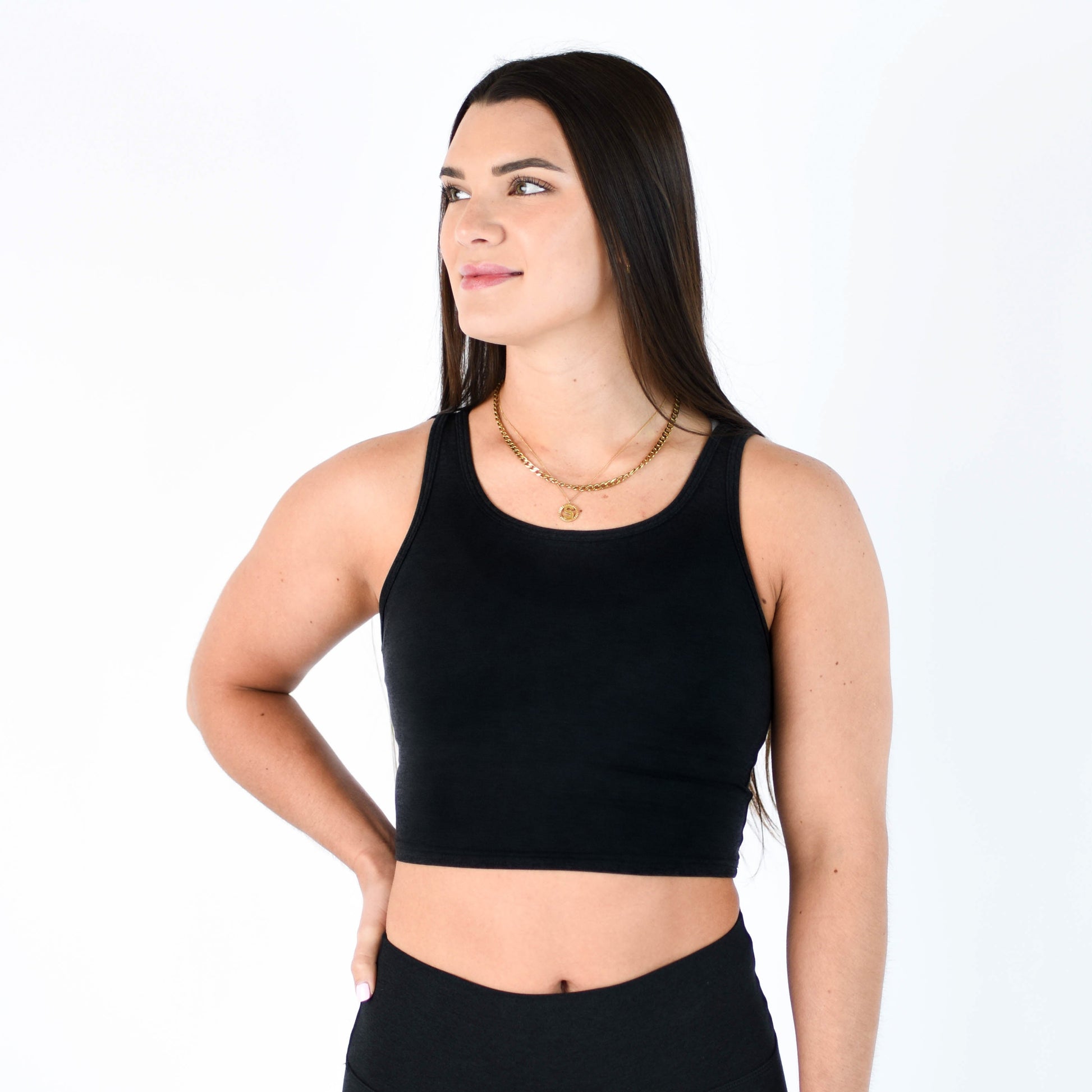 FLEO - Breeze Crop Tank - Fitted - Tank - black-breeze-4_4a9473f0-4b78-424b-8061-087ca829289b