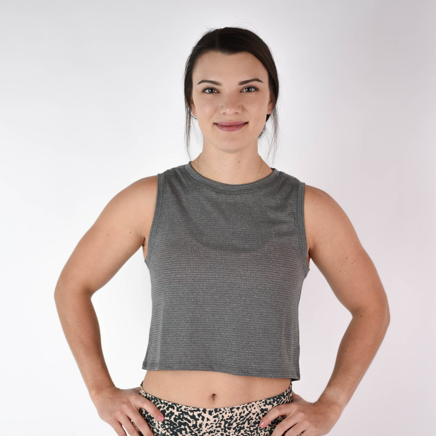 FLEO - Dylan Muscle Crop Tank - Loose Fit - Tank - black-heather-2