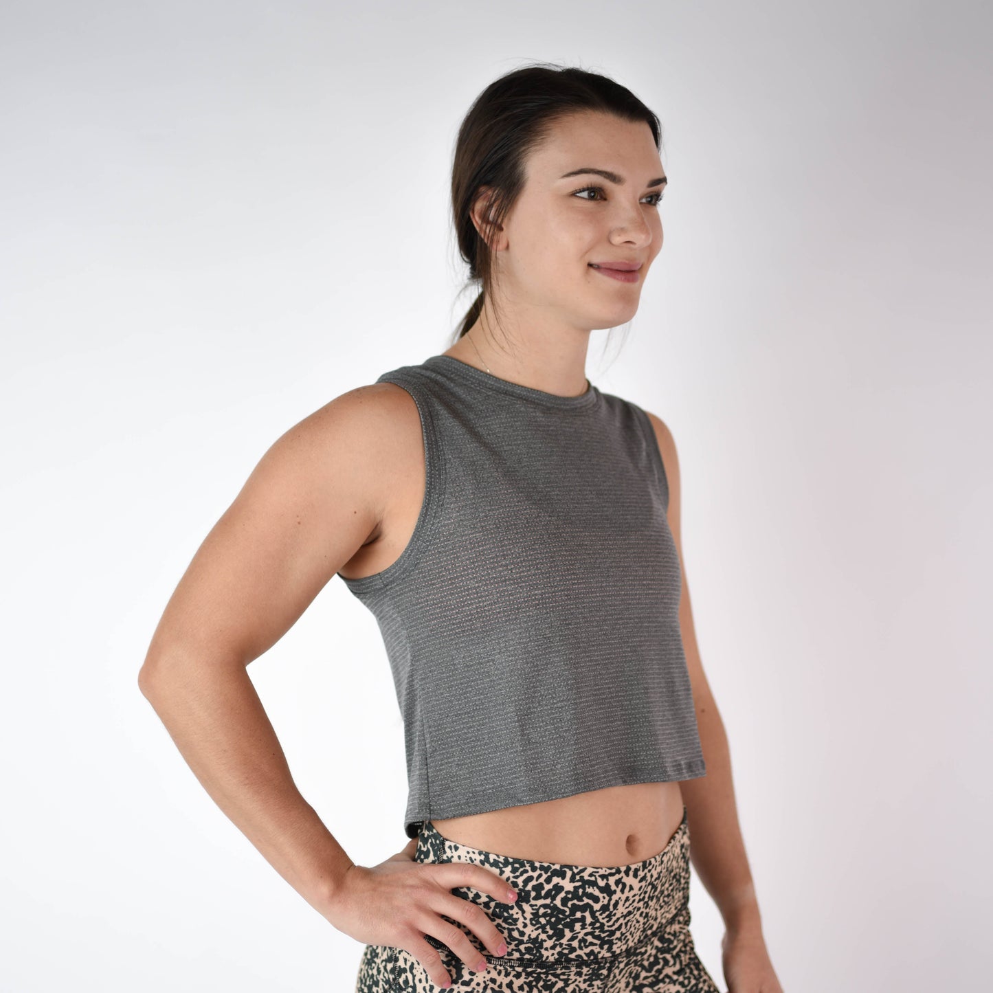 FLEO - Dylan Muscle Crop Tank - Loose Fit - Tank - black-heather-3