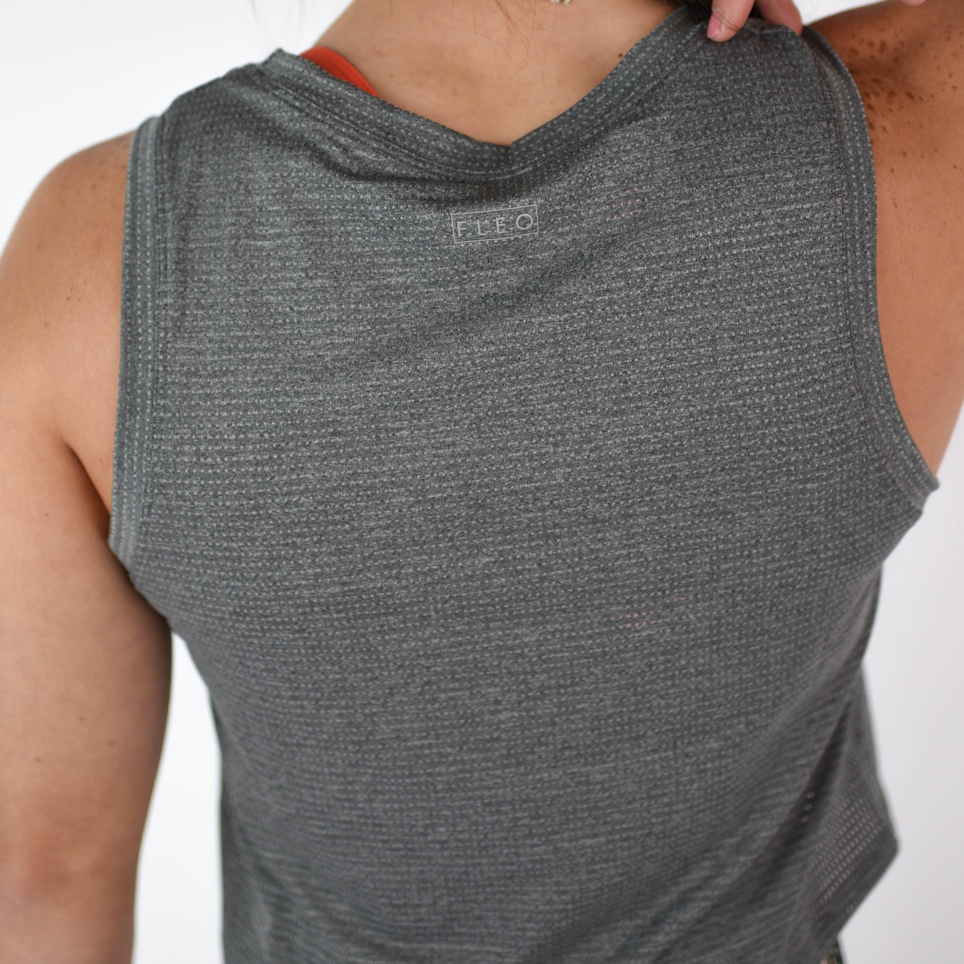 FLEO - Dylan Muscle Crop Tank - Loose Fit - Tank - black-heather-5