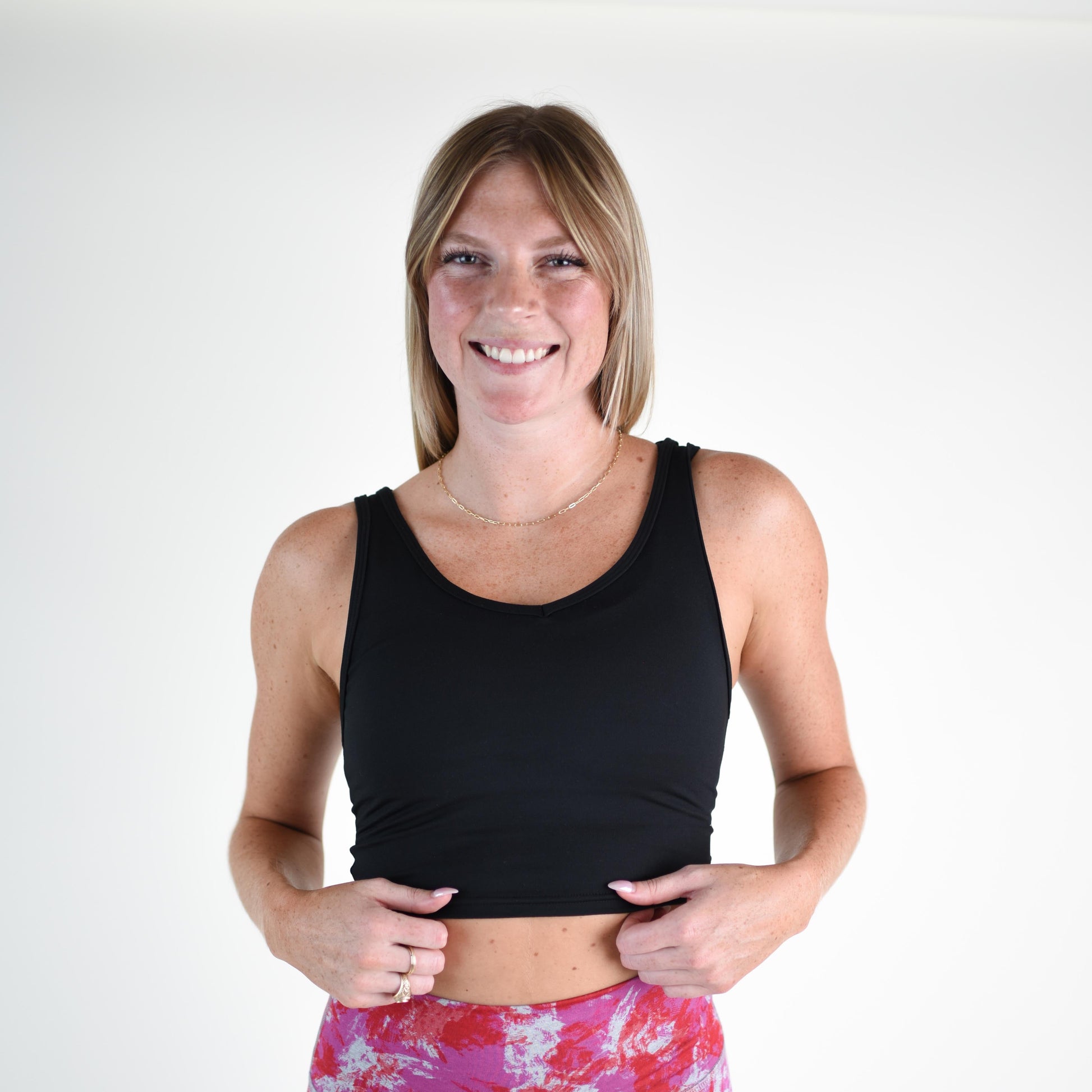 FLEO - Wrap Crop Tank - Fitted - Tank - black-wrap-2