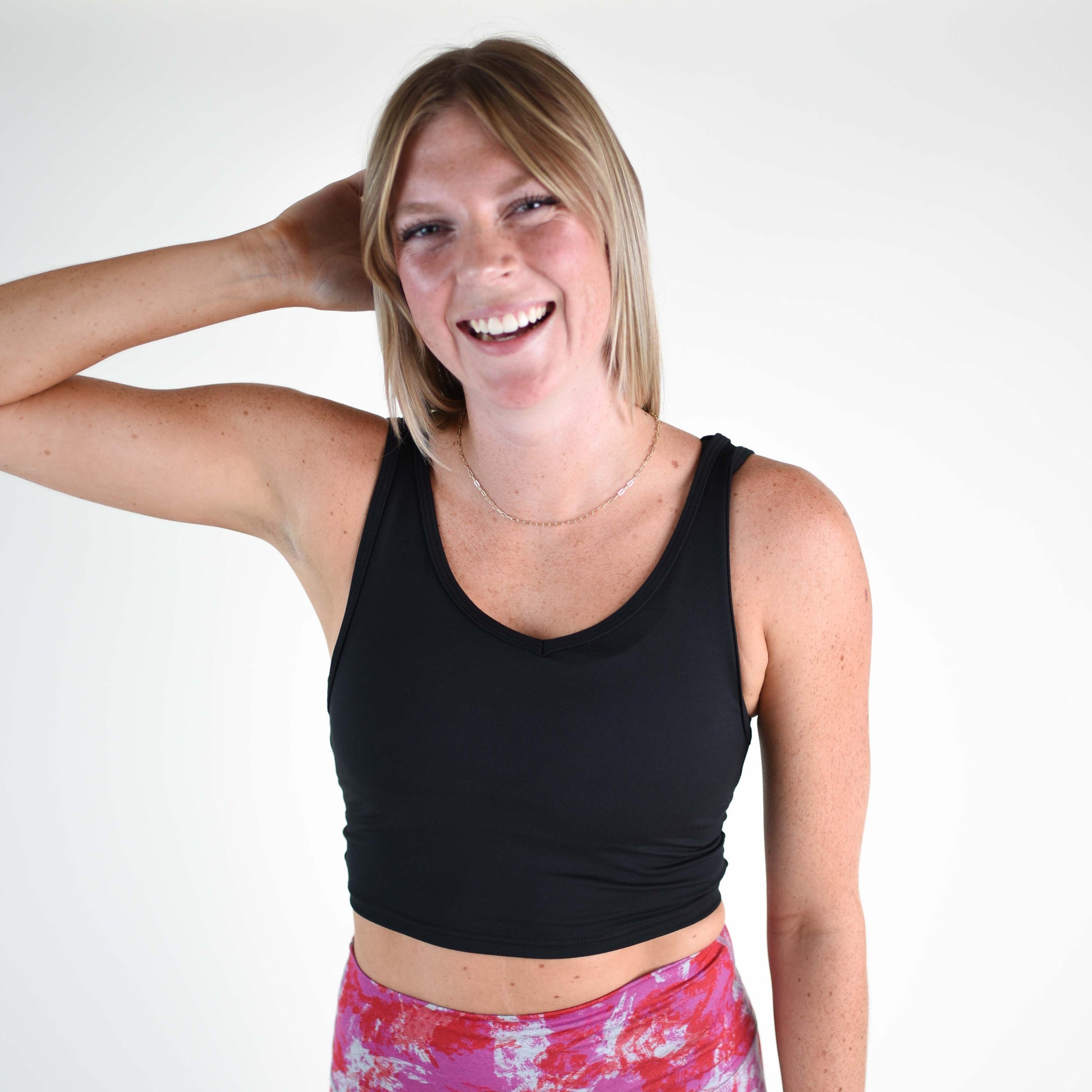 FLEO - Wrap Crop Tank - Fitted - Tank - black-wrap-3