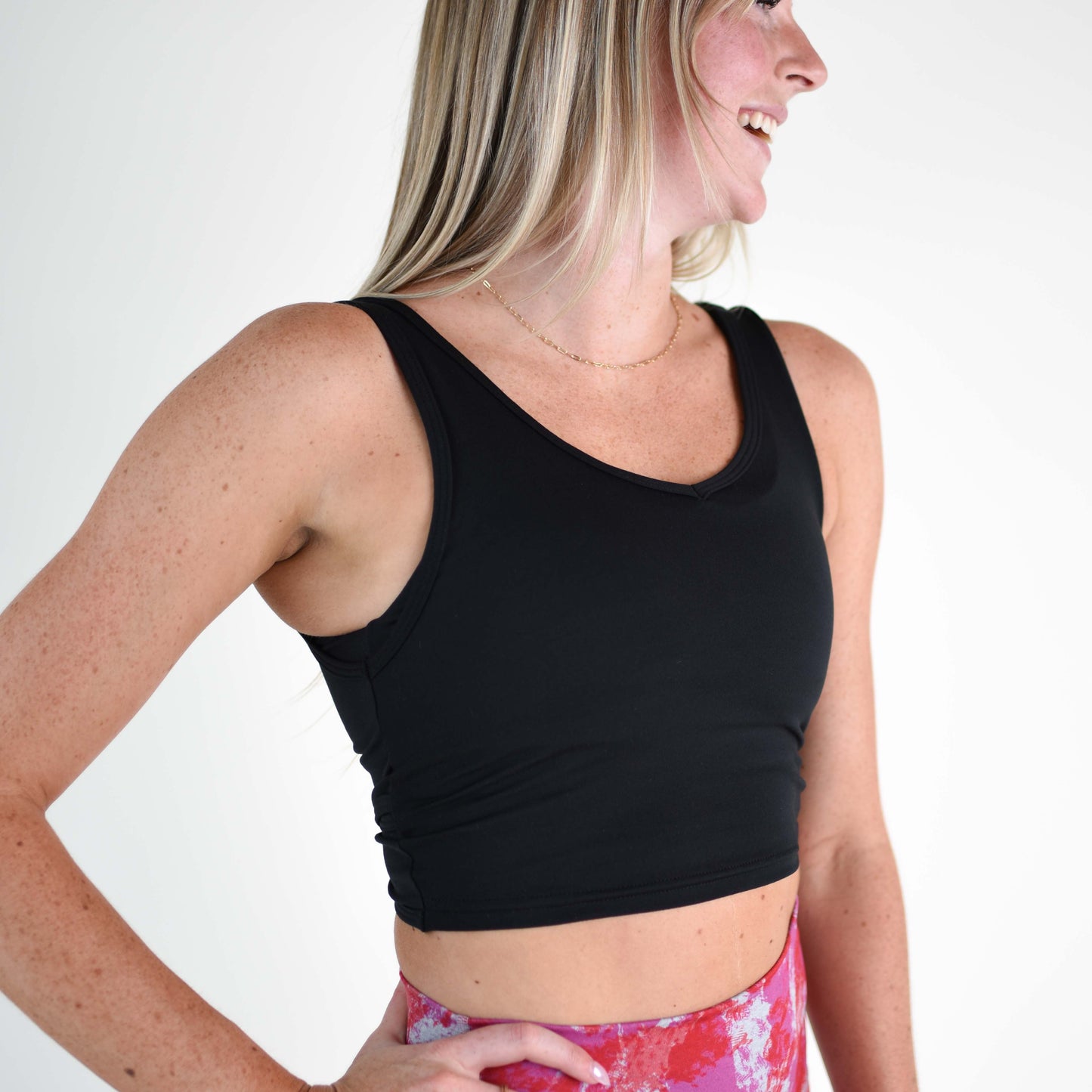 FLEO - Wrap Crop Tank - Fitted - Tank - black-wrap-4