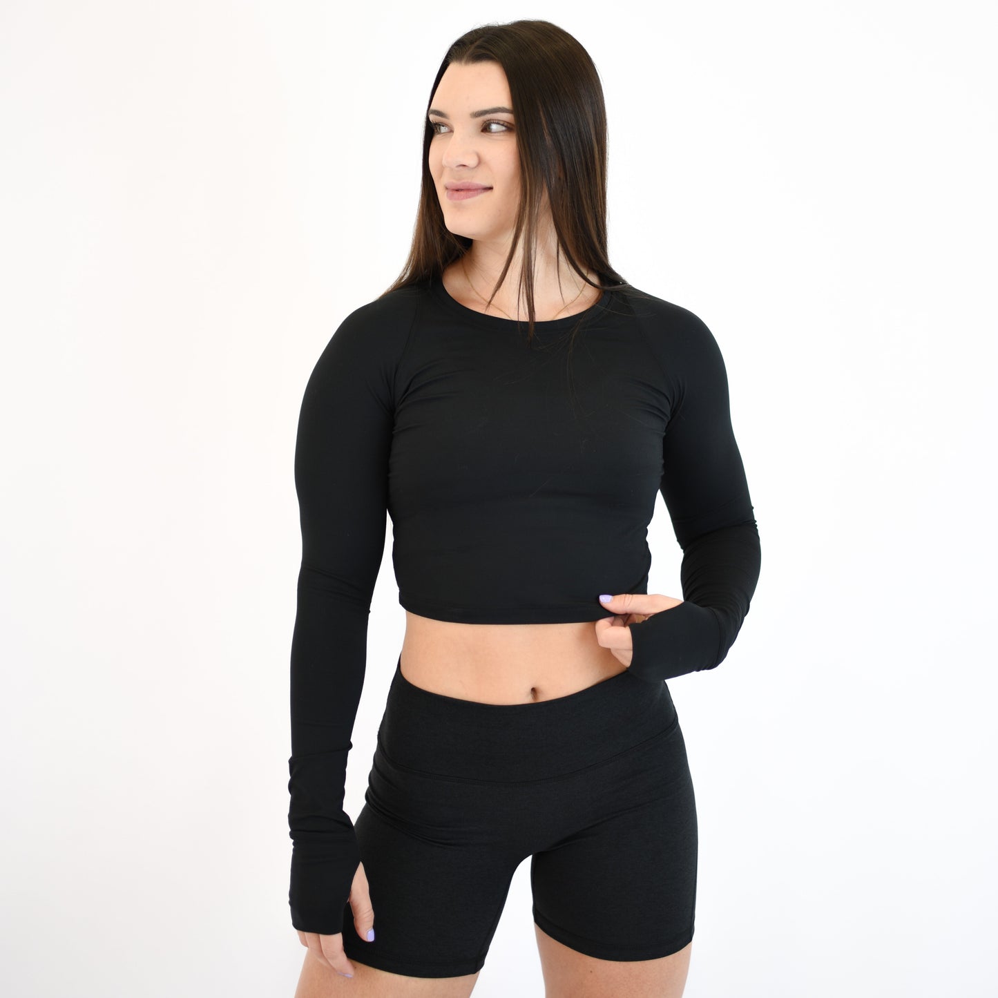 FLEO - Foundation Crop Long Sleeve - Long Sleeve - black_022b86d9-0839-4545-b5c8-195c2c16952e
