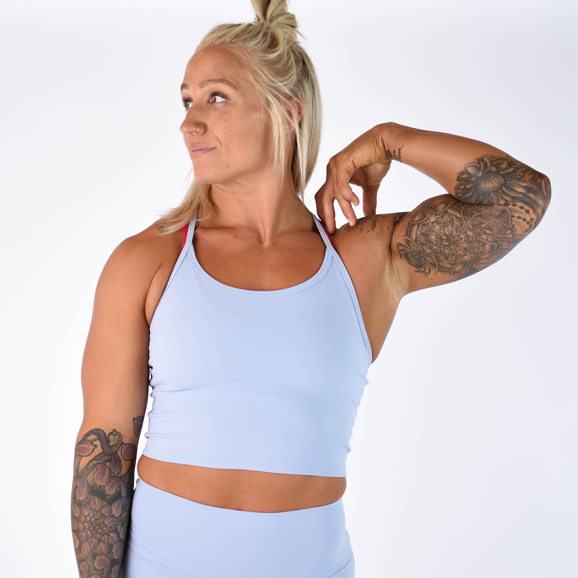 FLEO - Switch Up Crop Tank - Fitted - Tank - blue-heron-1_100d3ac3-7398-48f2-b4c8-f41890b0f533