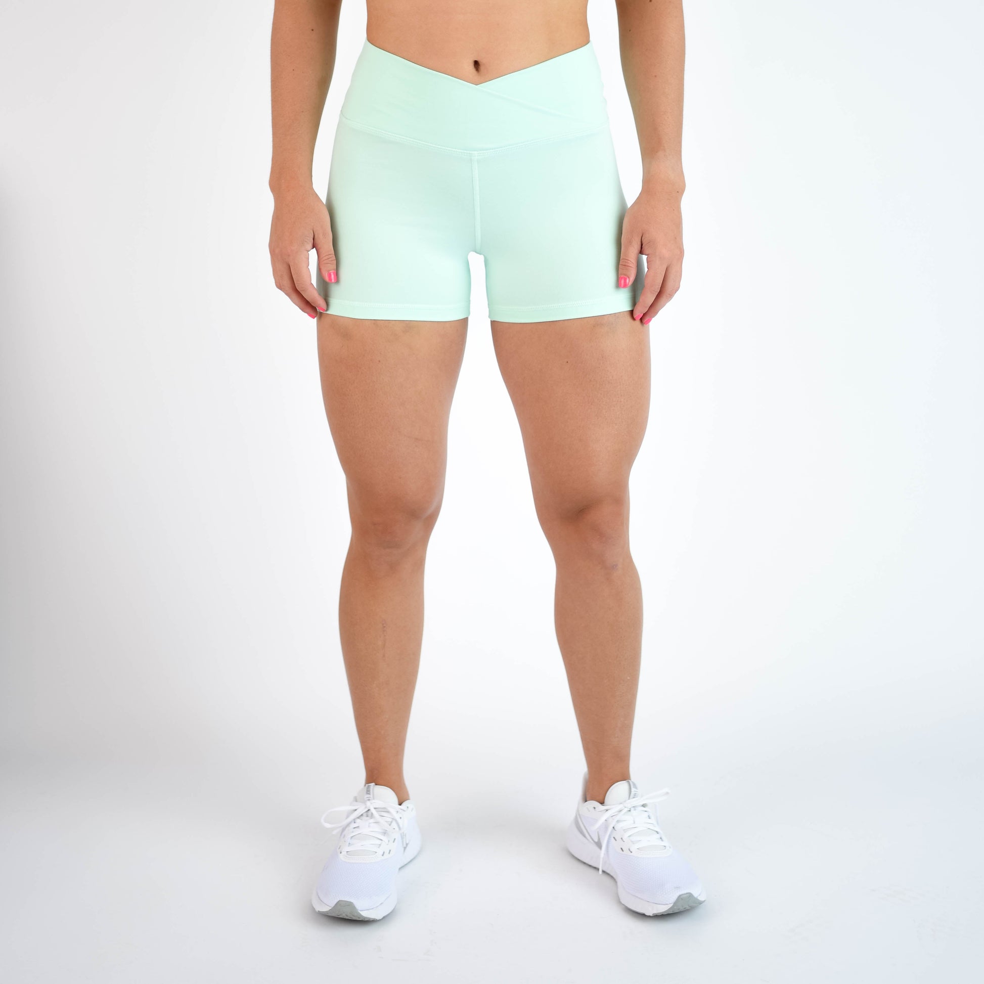 FLEO - V Waistband Short 3.5" - High Rise - Shorts - brook-green-1_cb385575-1bd5-46b3-a602-7622297d5eb9