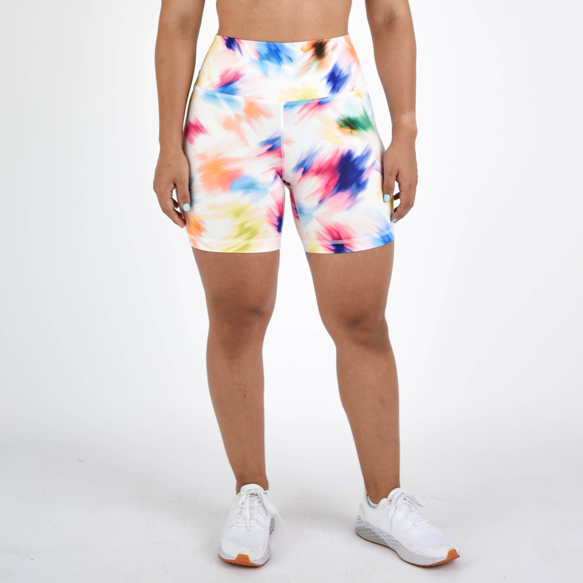 FLEO - Biker Short 6" - High Rise - Shorts - brush-stroke-8_7762f00f-5144-47d2-9c54-717b162c381a