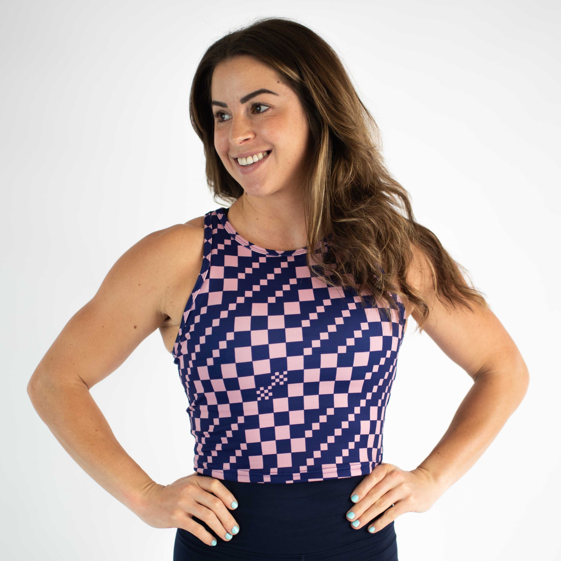 FLEO - Tempo Crop Tank - Fitted - Tank - chalk-phlox-1