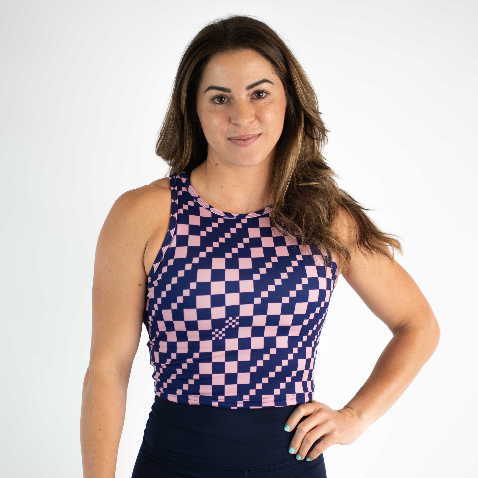 FLEO - Tempo Crop Tank - Fitted - Tank - chalk-phlox-2