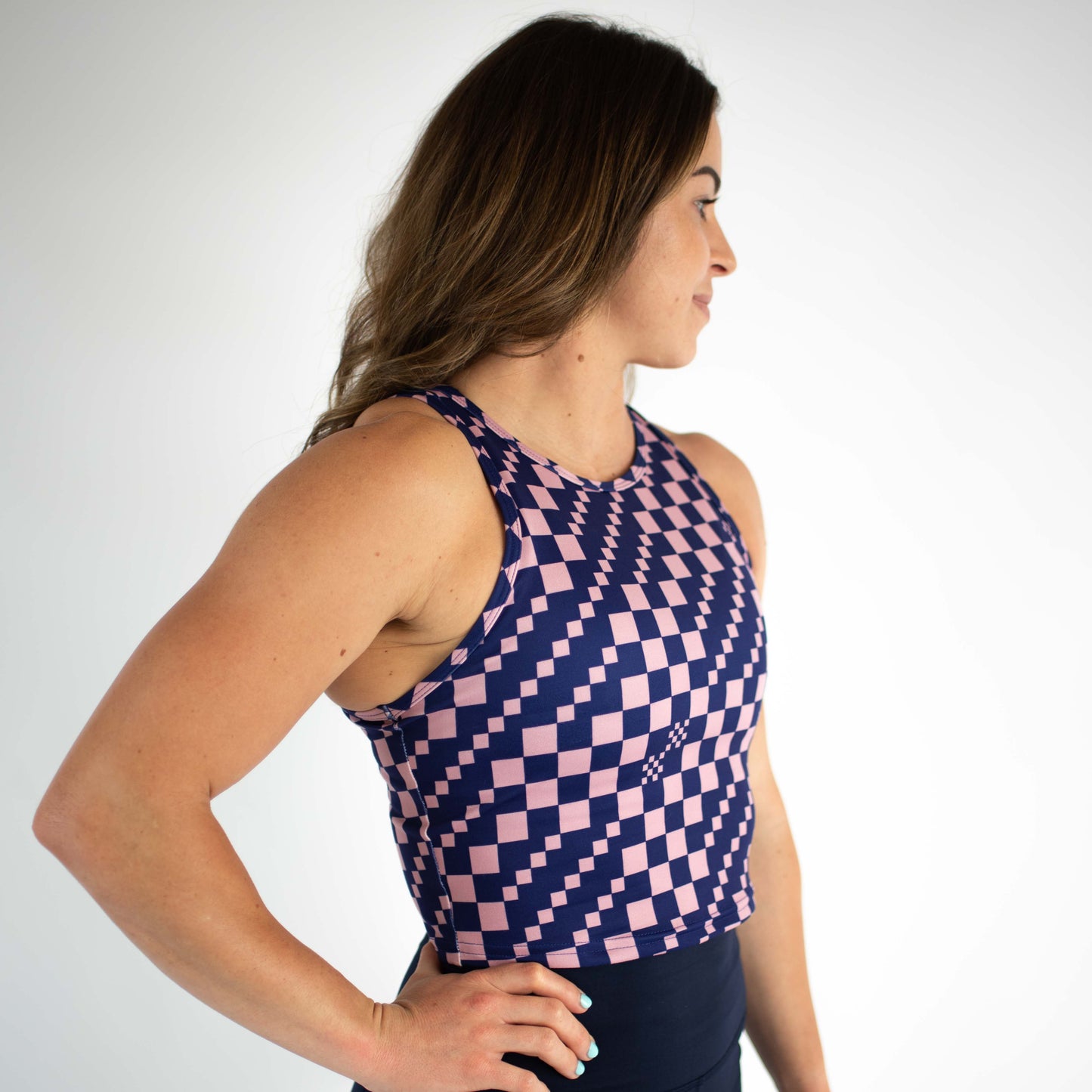 FLEO - Tempo Crop Tank - Fitted - Tank - chalk-phlox-3