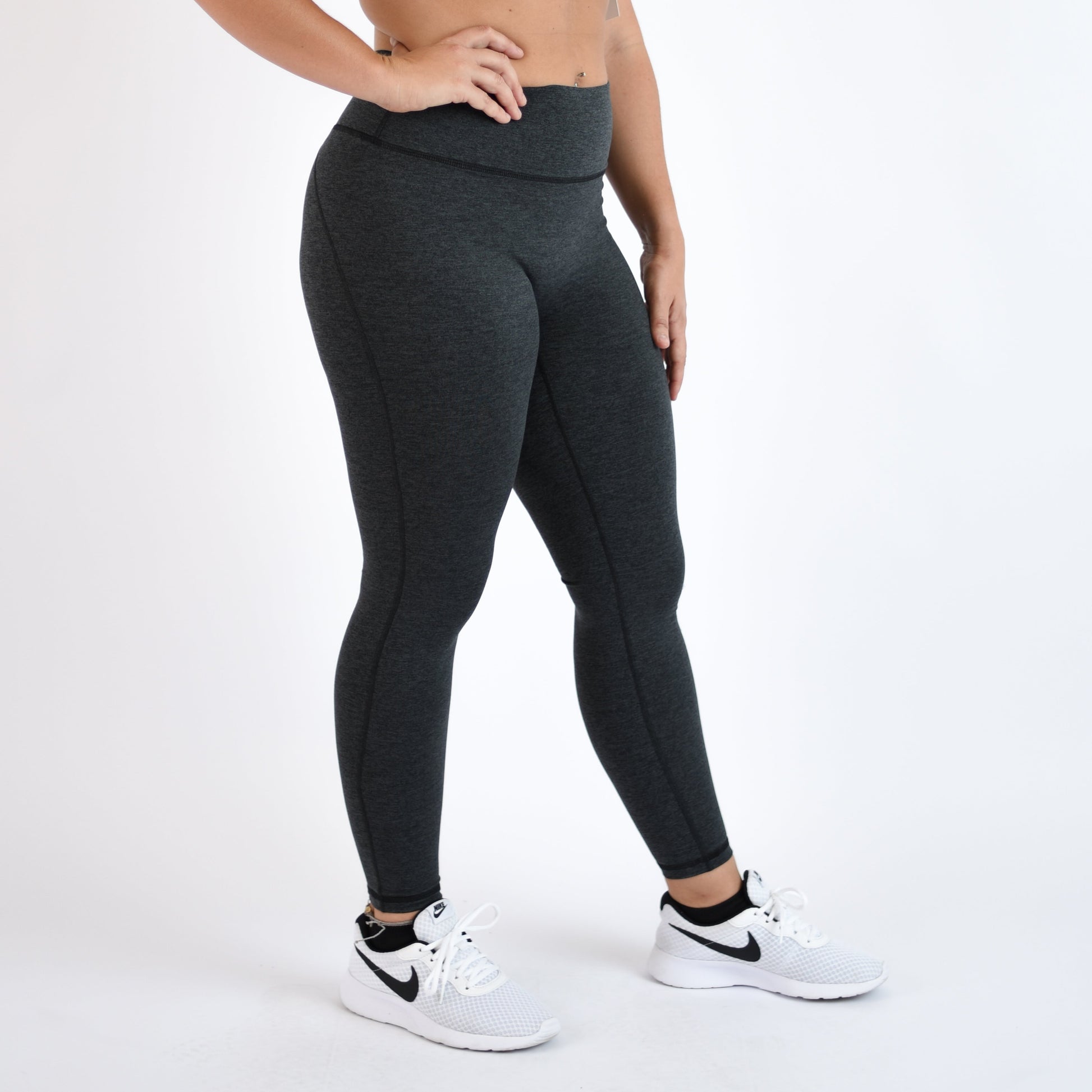 FLEO - Charge Leggings 25" - No Front Seam - Higher Rise - Leggings - charcoal-2_7d287c16-4616-4a6b-b3c0-72ce2a5a40df