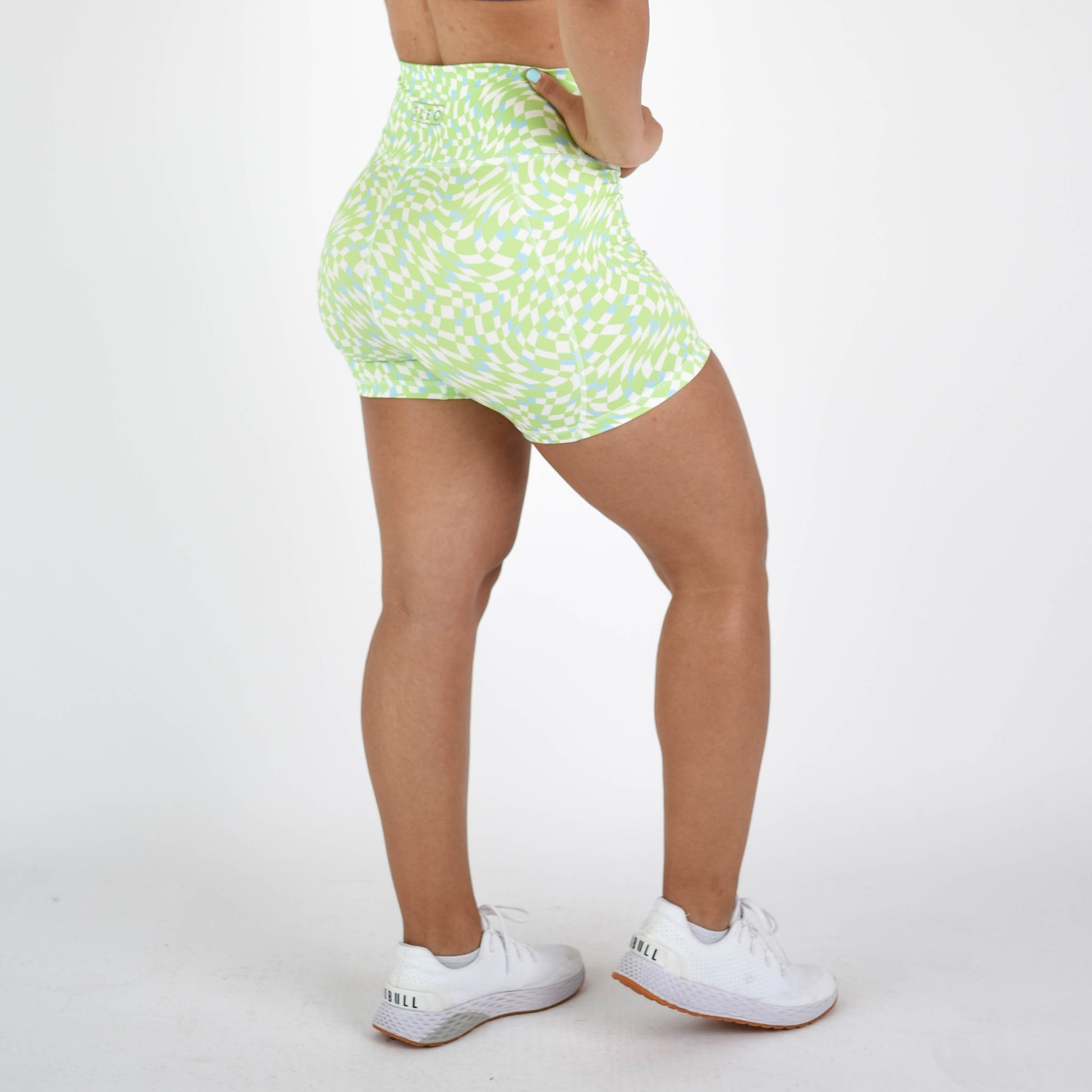 FLEO - True High Contour Short 4" - Higher Rise - Shorts - check-swirl-10