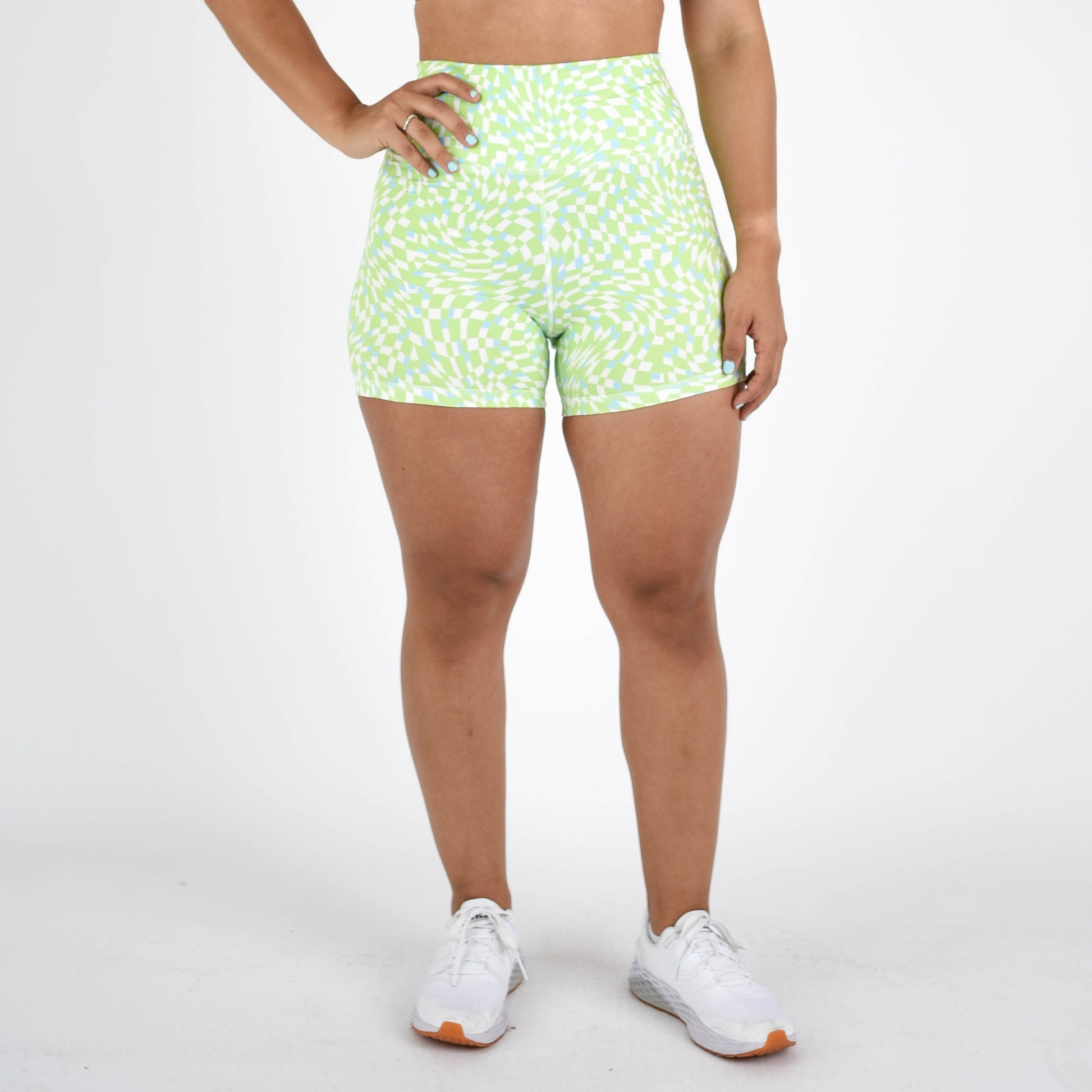 FLEO - True High Contour Short 4" - Higher Rise - Shorts - check-swirl-7