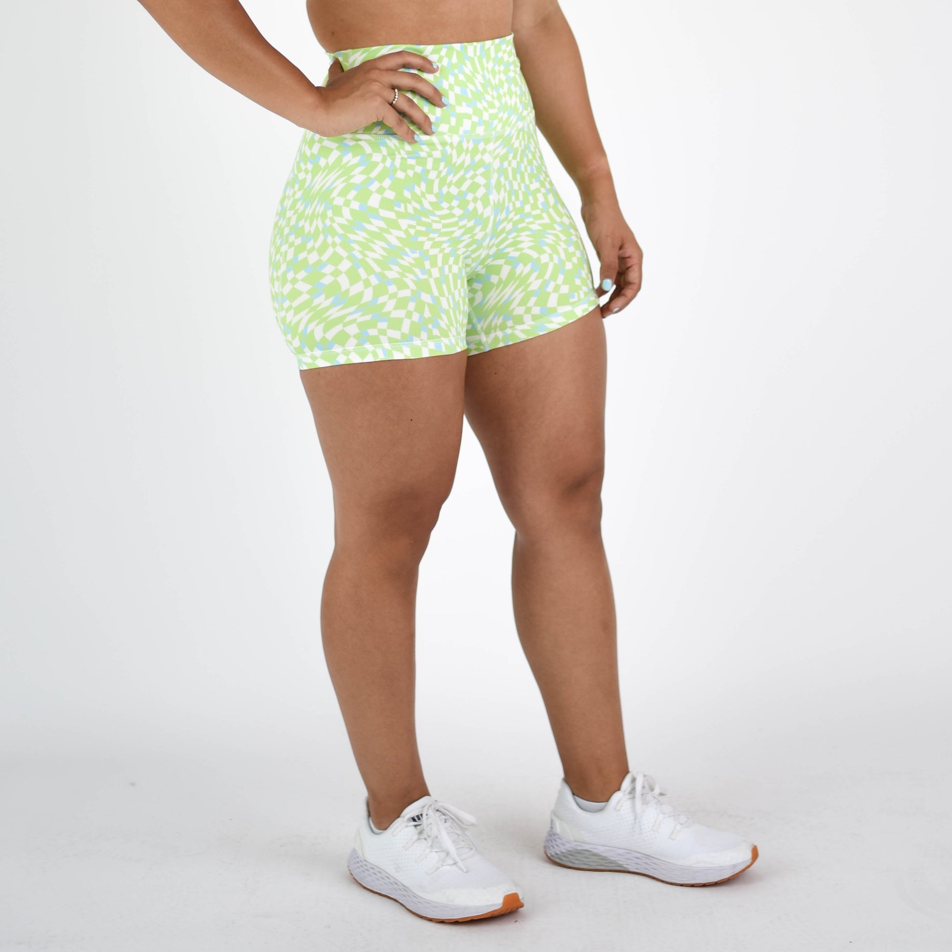 FLEO - True High Contour Short 4" - Higher Rise - Shorts - check-swirl-8