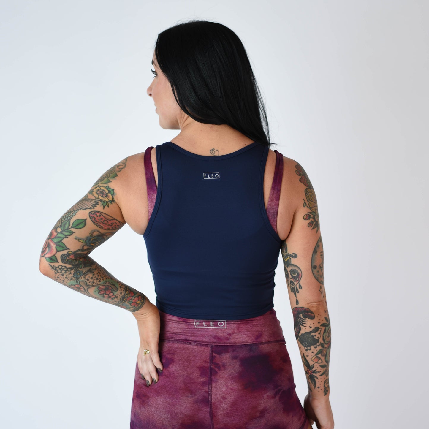 FLEO - Tempo Crop Tank - Fitted - Tank - classic-navy-1-2