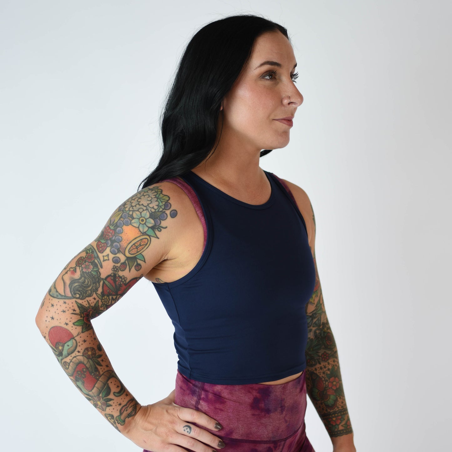 FLEO - Tempo Crop Tank - Fitted - Tank - classic-navy-3_48ad418b-c263-4349-8d58-5556464d15c2