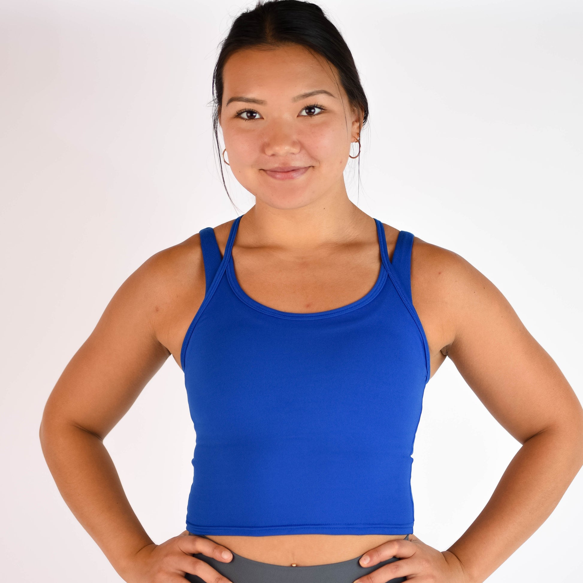 FLEO - Switch Up Crop Tank - Fitted - Tank - cobalt-2_301e7b59-f927-491a-8c90-886a045e21e3