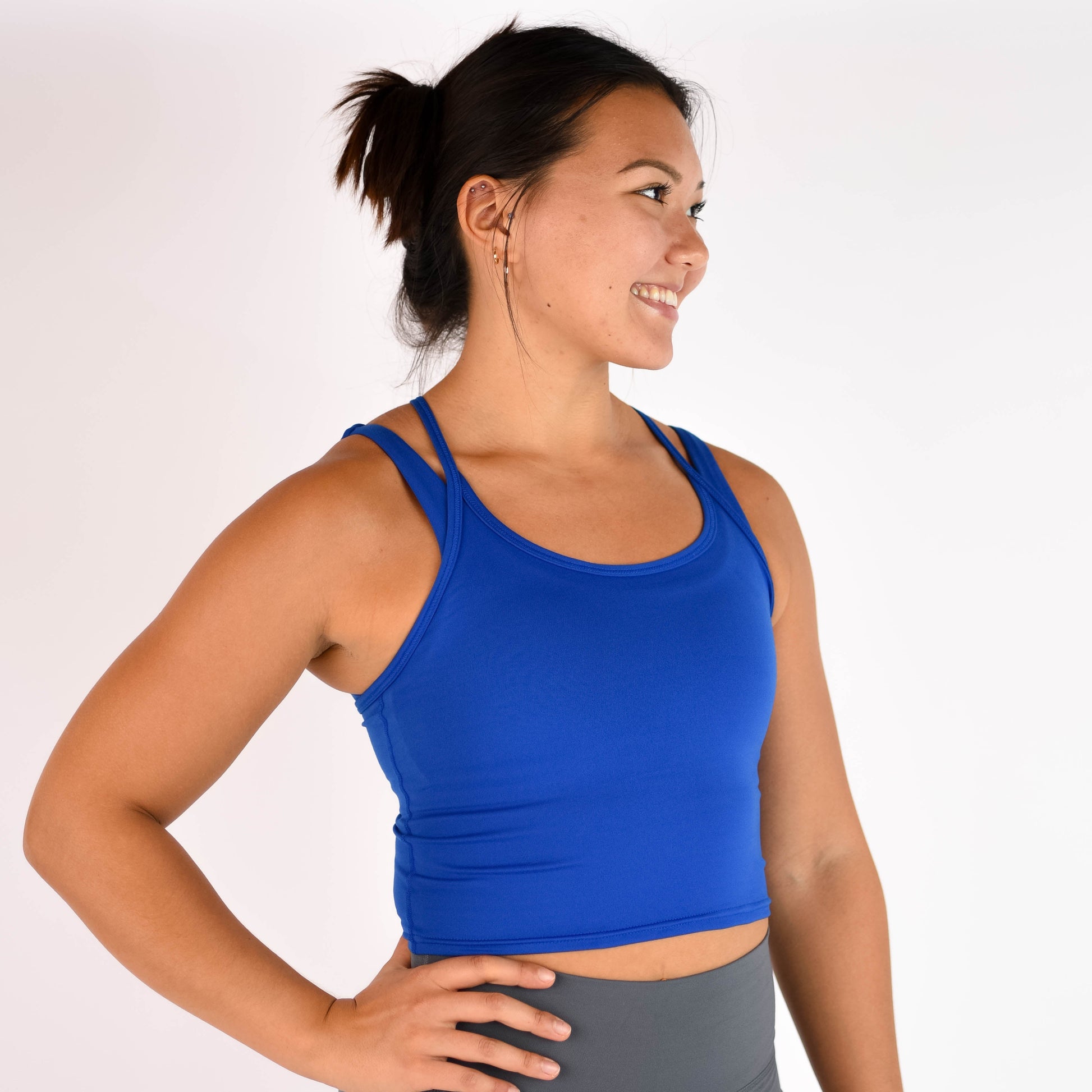 FLEO - Switch Up Crop Tank - Fitted - Tank - cobalt-3_3c0a7ceb-21bb-438e-9618-1824f3315200