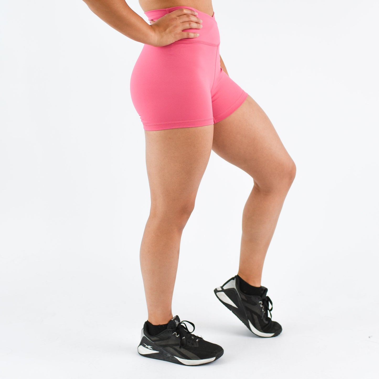 FLEO - V Waistband Short 3.5" - High Rise - Shorts - fandango-pink-3