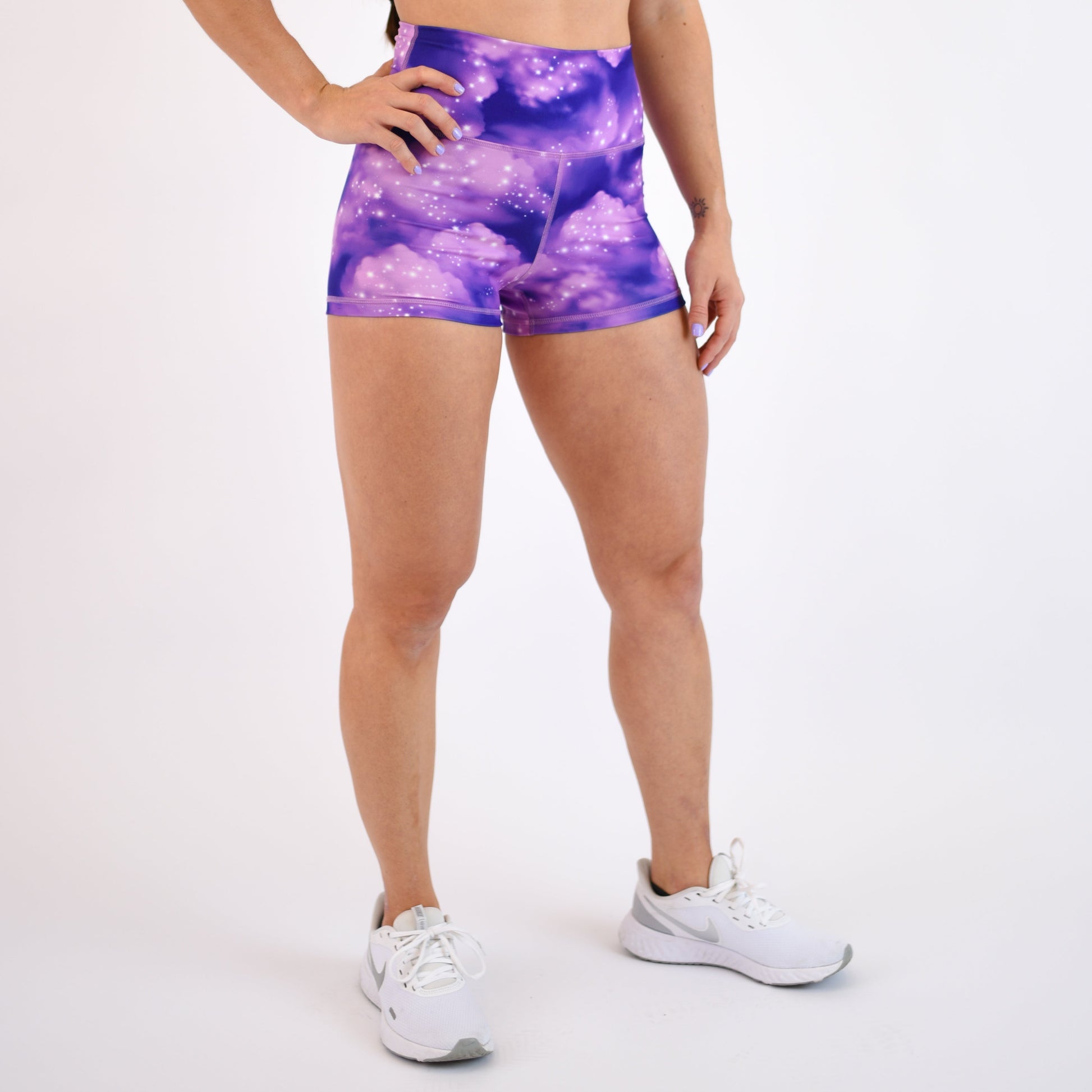 FLEO - True High Original Short 2.5" - Higher Rise - Shorts - glitter-clouds-2_53dbca87-ec3a-4266-8281-5eebee49c3ec