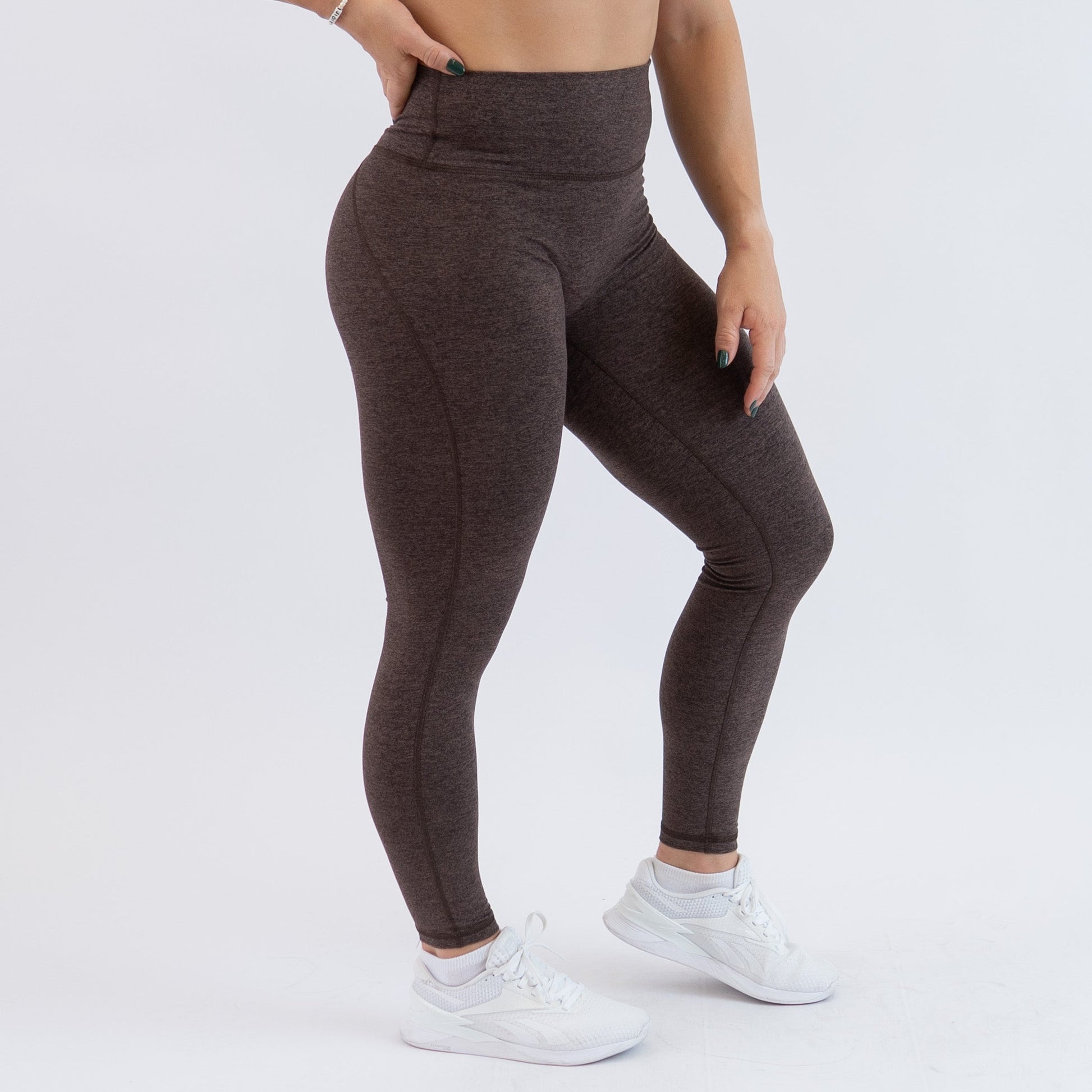 FLEO - Charge Leggings 25" - No Front Seam - Higher Rise - Leggings - h.chocolatechargelegging-3