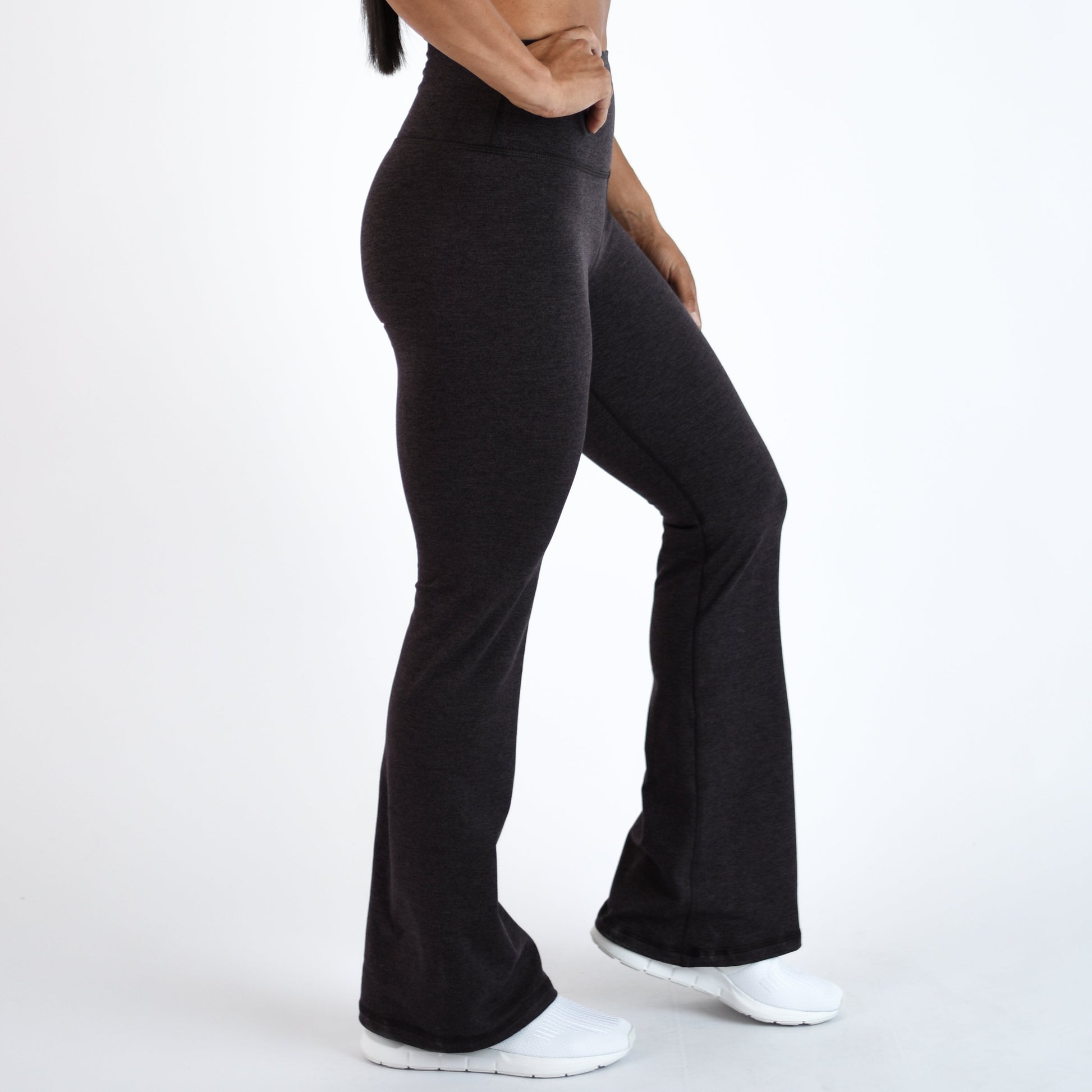 FLEO - Flare Legging - Higher Rise - Leggings - h.shale-flare-3