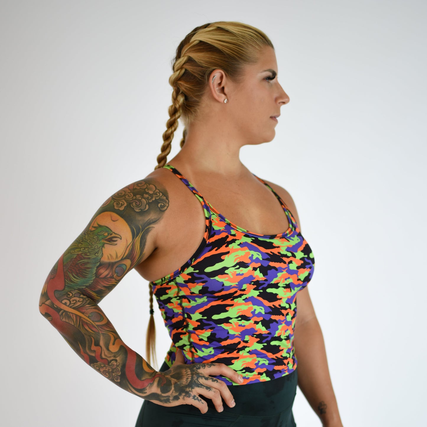 FLEO - Switch Up Crop Tank - Fitted - Tank - halloweencamo-3