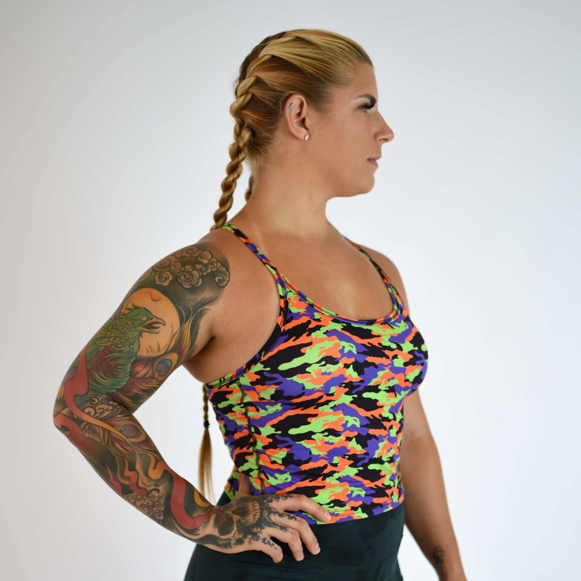 FLEO - Switch Up Crop Tank - Fitted - Tank - halloweencamo-3