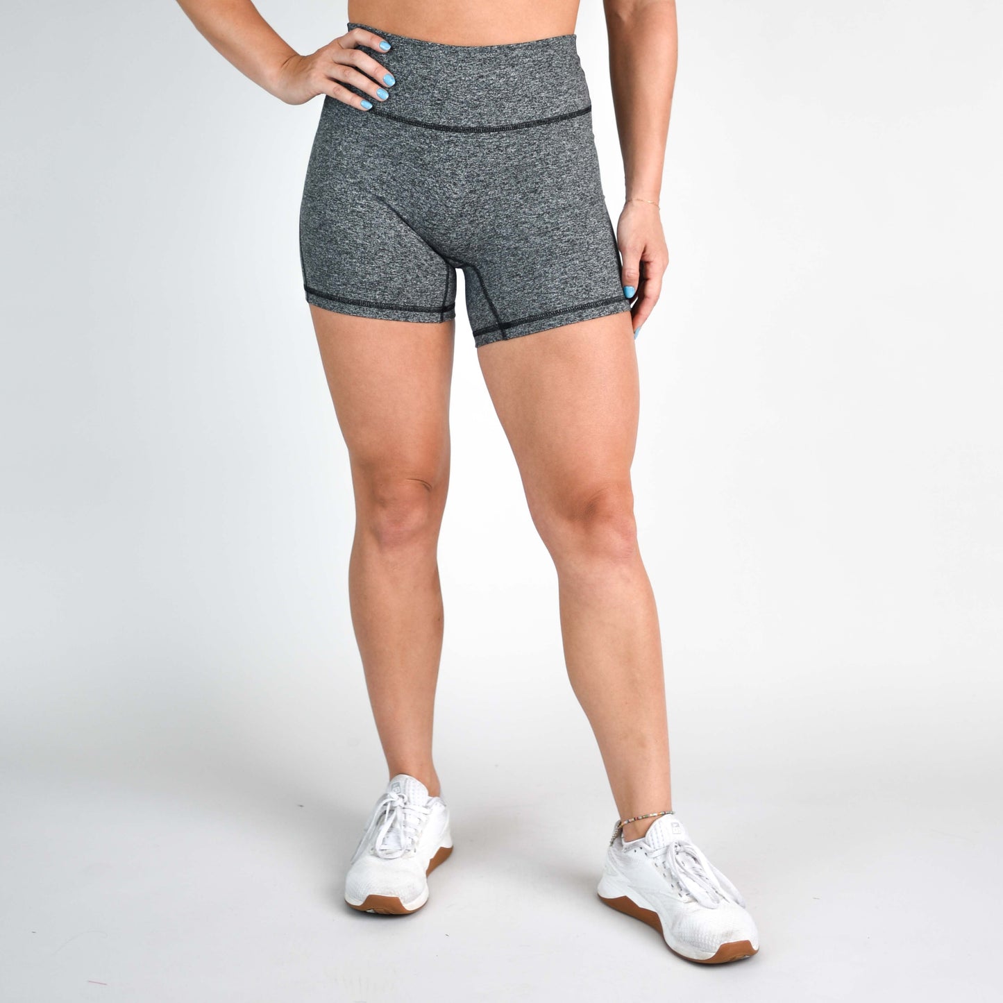 FLEO - Charge Short 5" - No Front Seam - Higher Rise - Shorts - heater-gray-smaller-1