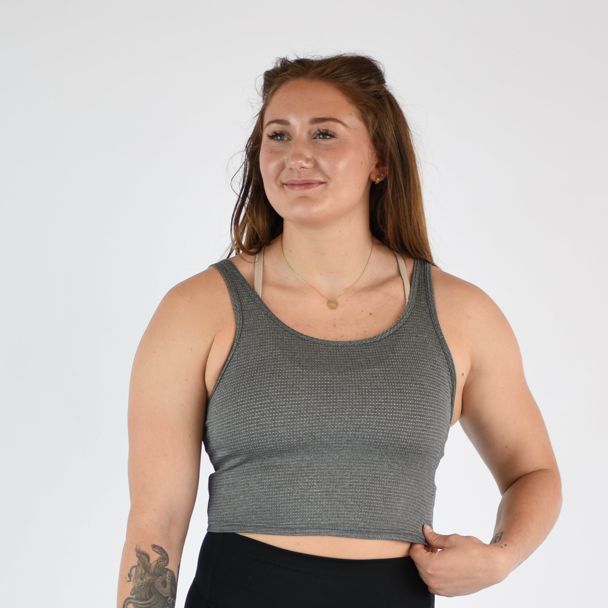 FLEO - Breeze Crop Tank - Fitted - Tank - heather-black-2_22f3c1da-28c4-4fbf-8119-59eb13f95e2a