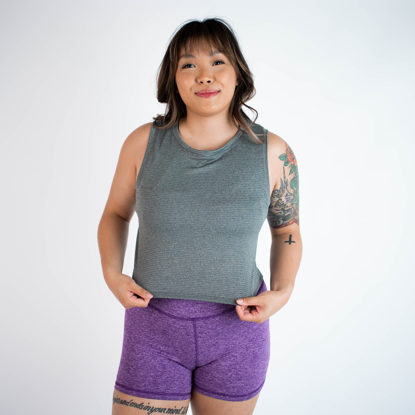 FLEO - Dylan Muscle Crop Tank - Loose Fit - Tank - heather-black-8