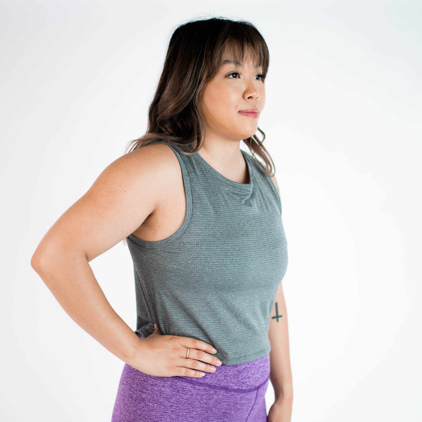 FLEO - Dylan Muscle Crop Tank - Loose Fit - Tank - heather-black-9