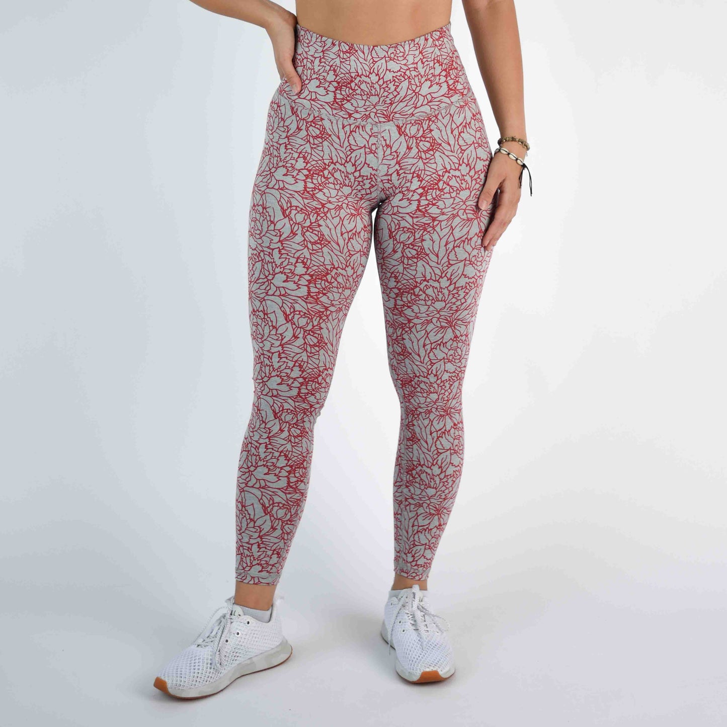 FLEO - Super High Legging - Higher Rise - Leggings - heather-cayenne-flower-1