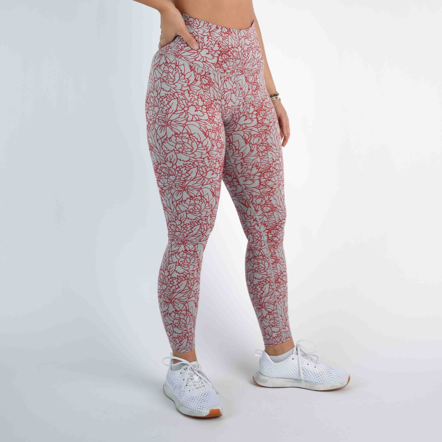 FLEO - Super High Legging - Higher Rise - Leggings - heather-cayenne-flower-2