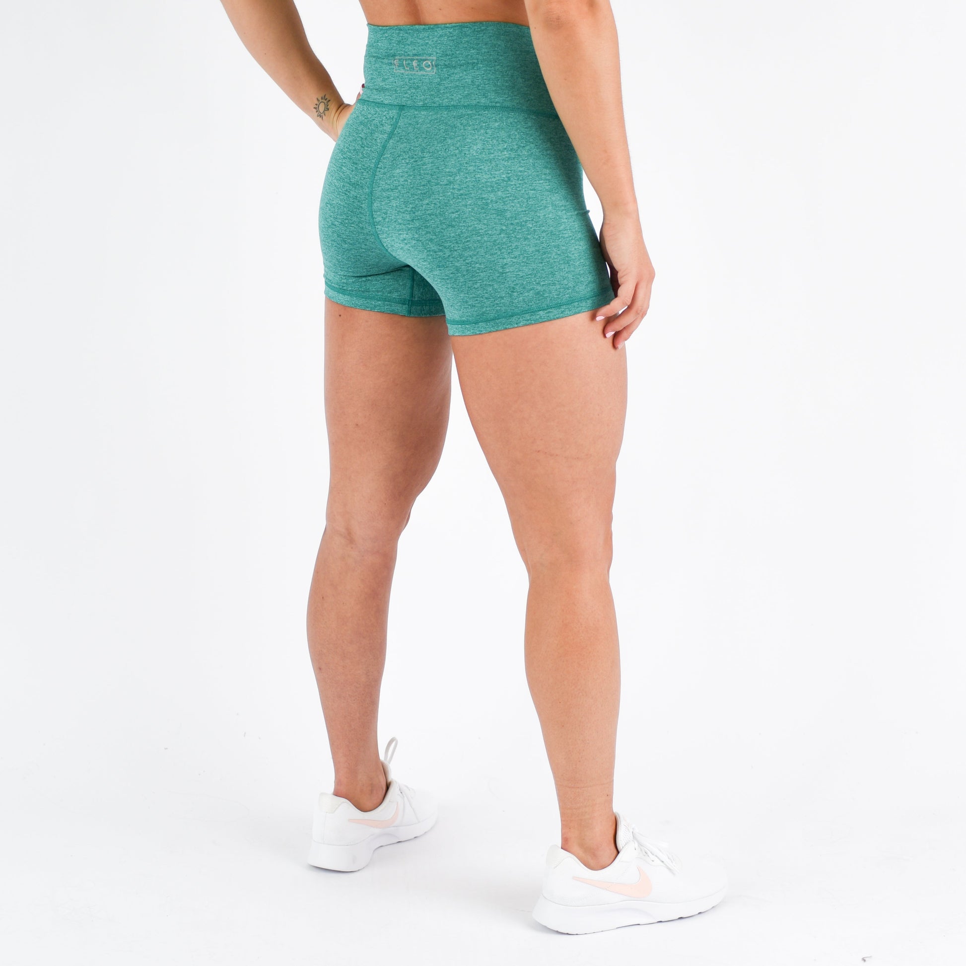 FLEO - V Waistband Short 3.5" - High Rise - Shorts - heather-emerald-4_0e19e93d-2b92-475c-8420-0ef5a1b94f9b