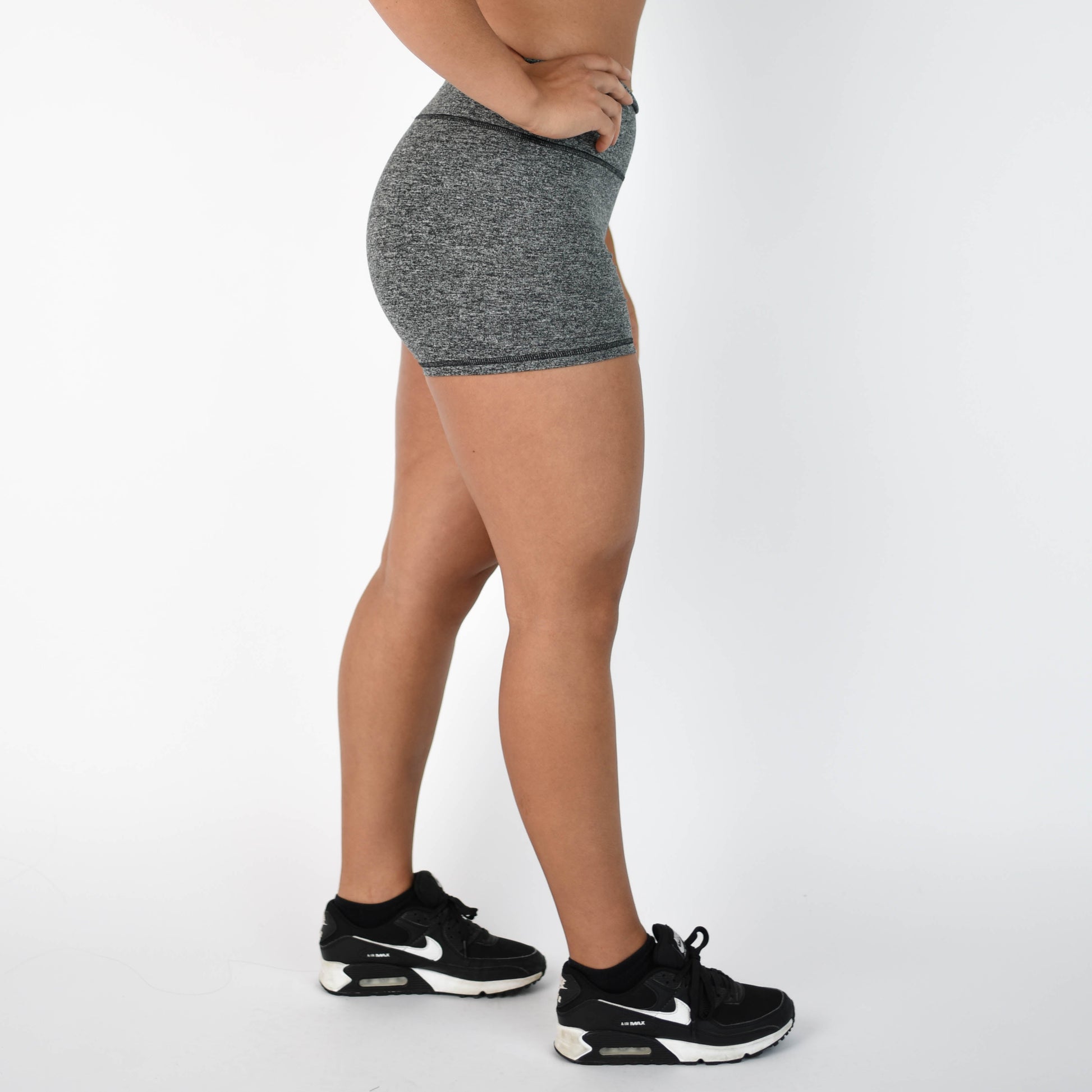 FLEO - True High Short 4" - Higher Rise - Shorts - heather-gray-3_27785c0d-14ae-4e26-b6cf-279e0c386e01