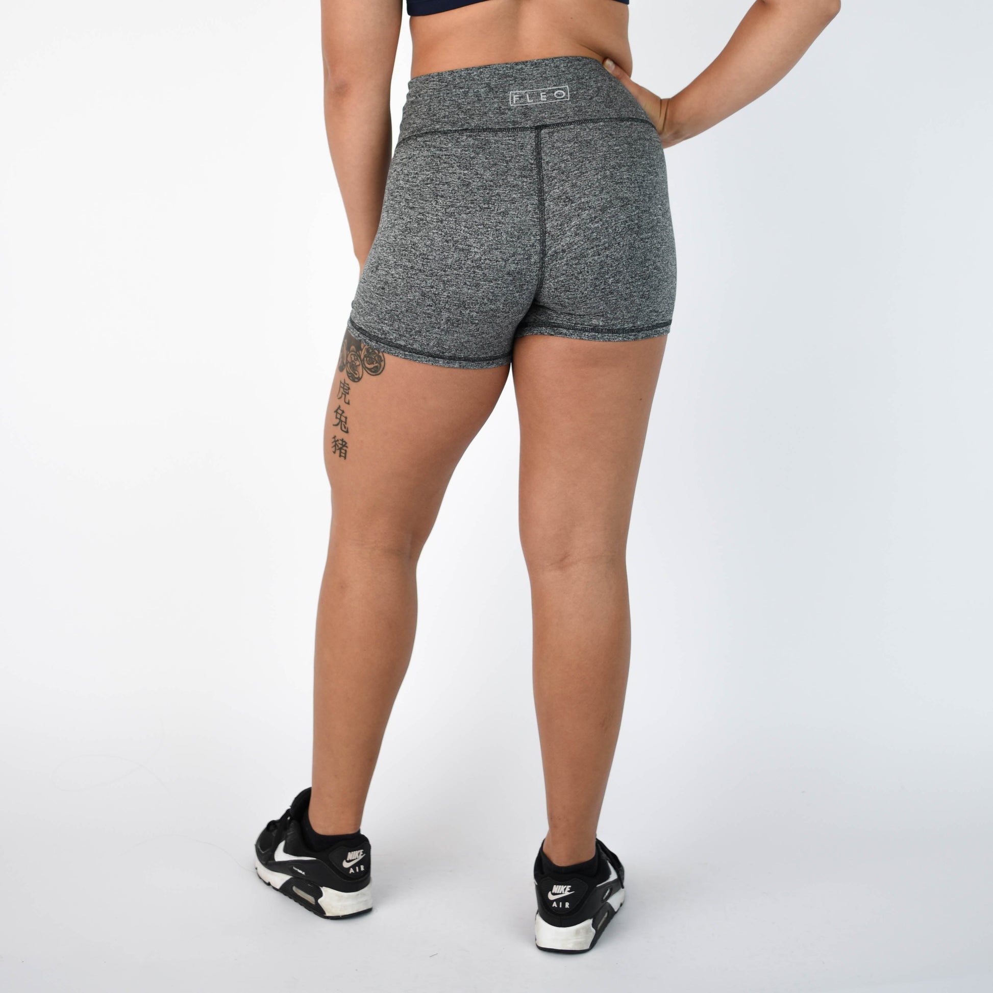 FLEO - True High Short 4" - Higher Rise - Shorts - heather-gray-6_a01a1425-0992-4add-91d4-2c6482227fbb