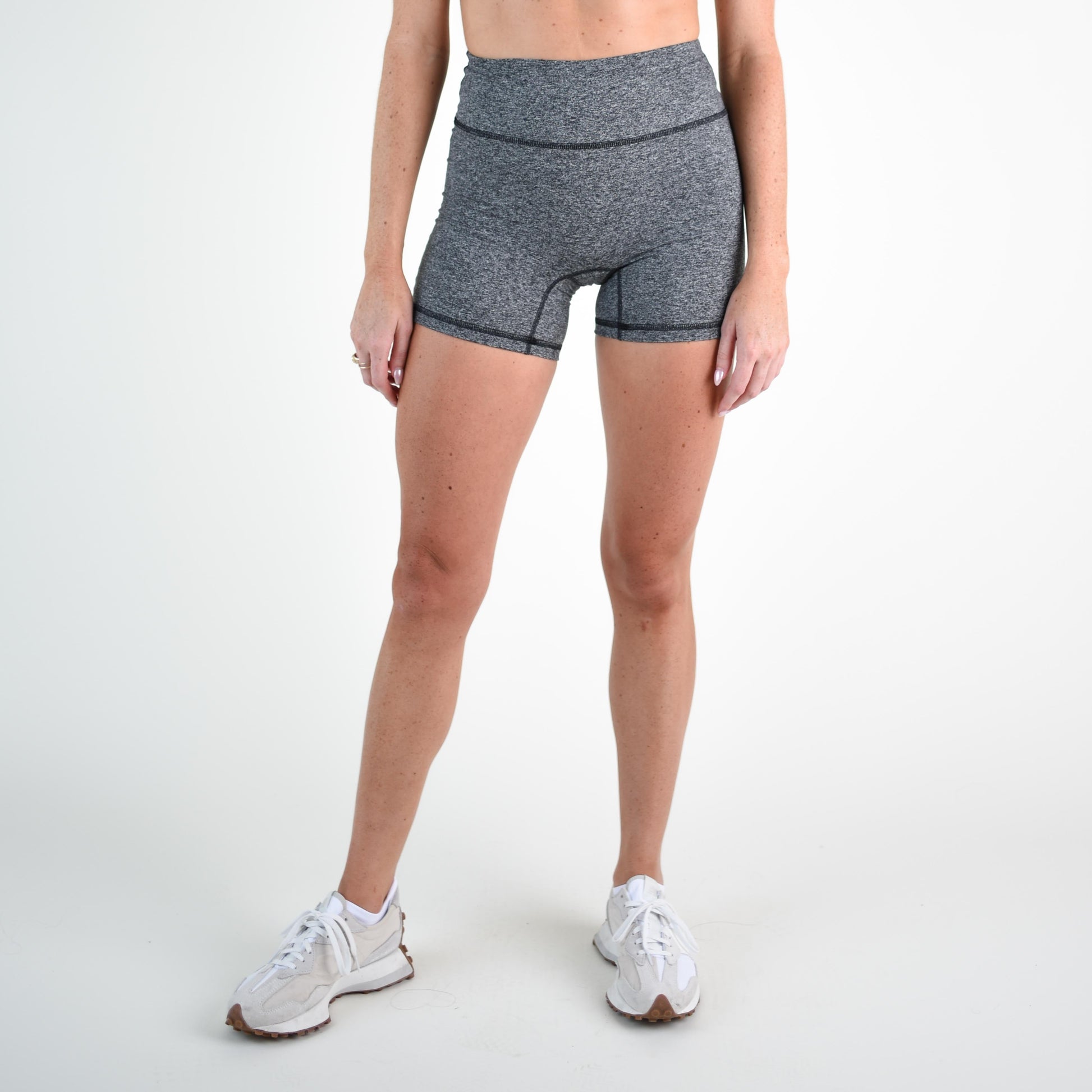 FLEO - Charge Short 5" - No Front Seam - Higher Rise - Shorts - heather-gray-bailey-1