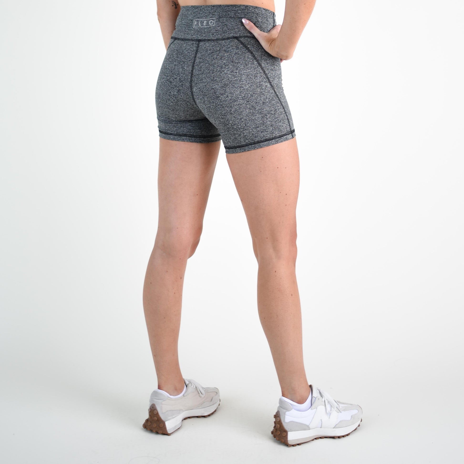 FLEO - Charge Short 5" - No Front Seam - Higher Rise - Shorts - heather-gray-bailey-4