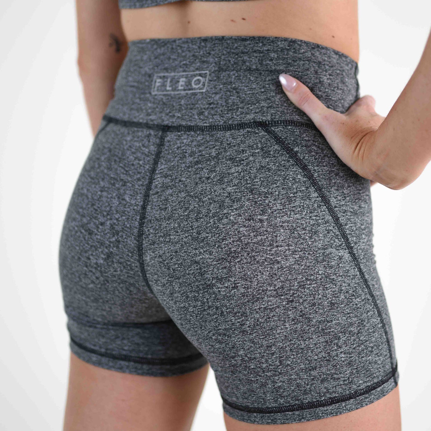 FLEO - Charge Short 5" - No Front Seam - Higher Rise - Shorts - heather-gray-bailey-5